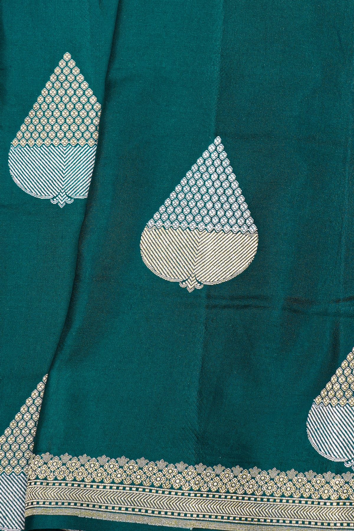 Banarasi Silk Rama Green Saree