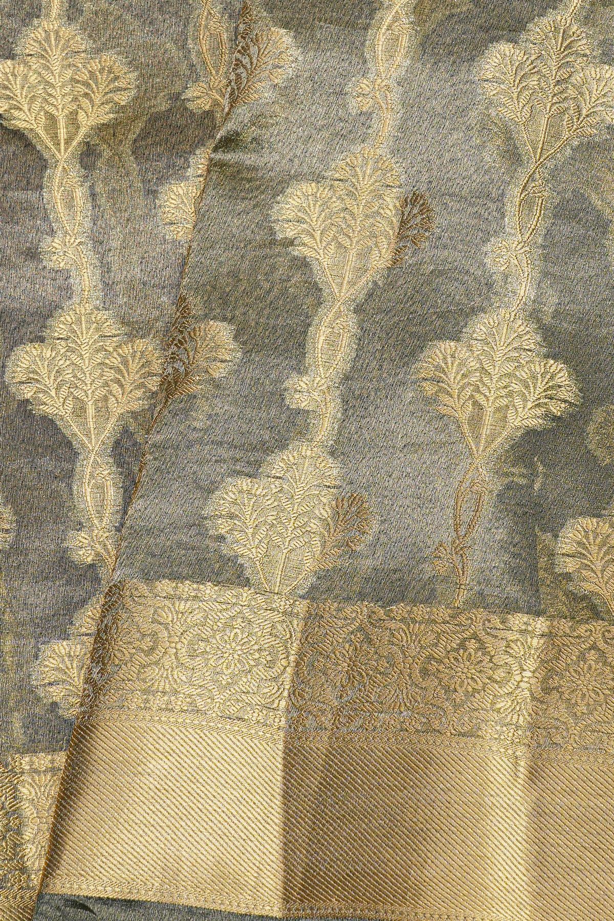 Designer Organza Grey Saree