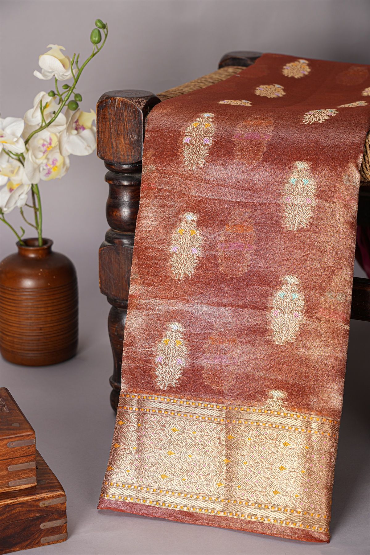 Designer Organza Red Saree