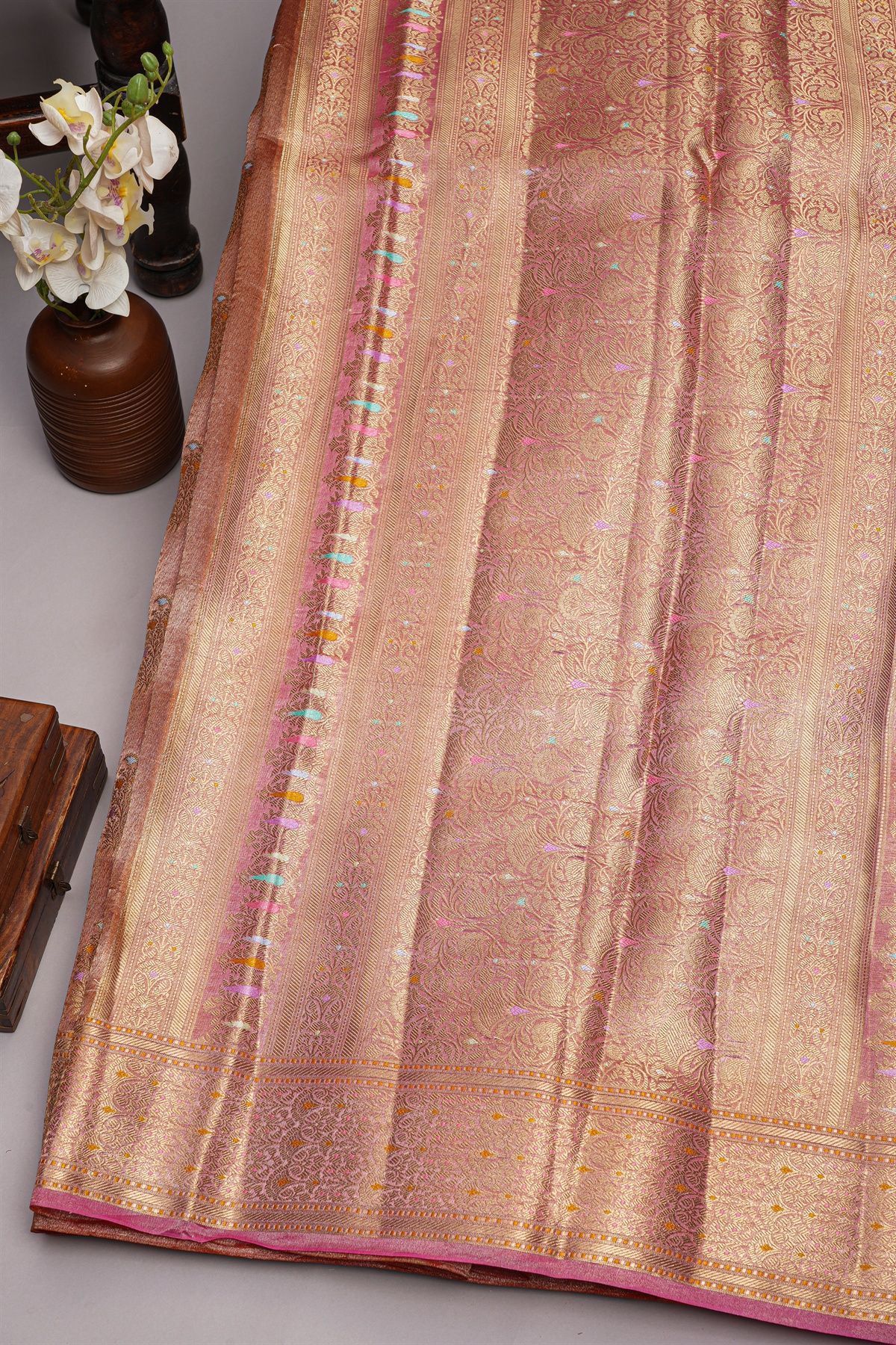 Designer Organza Red Saree