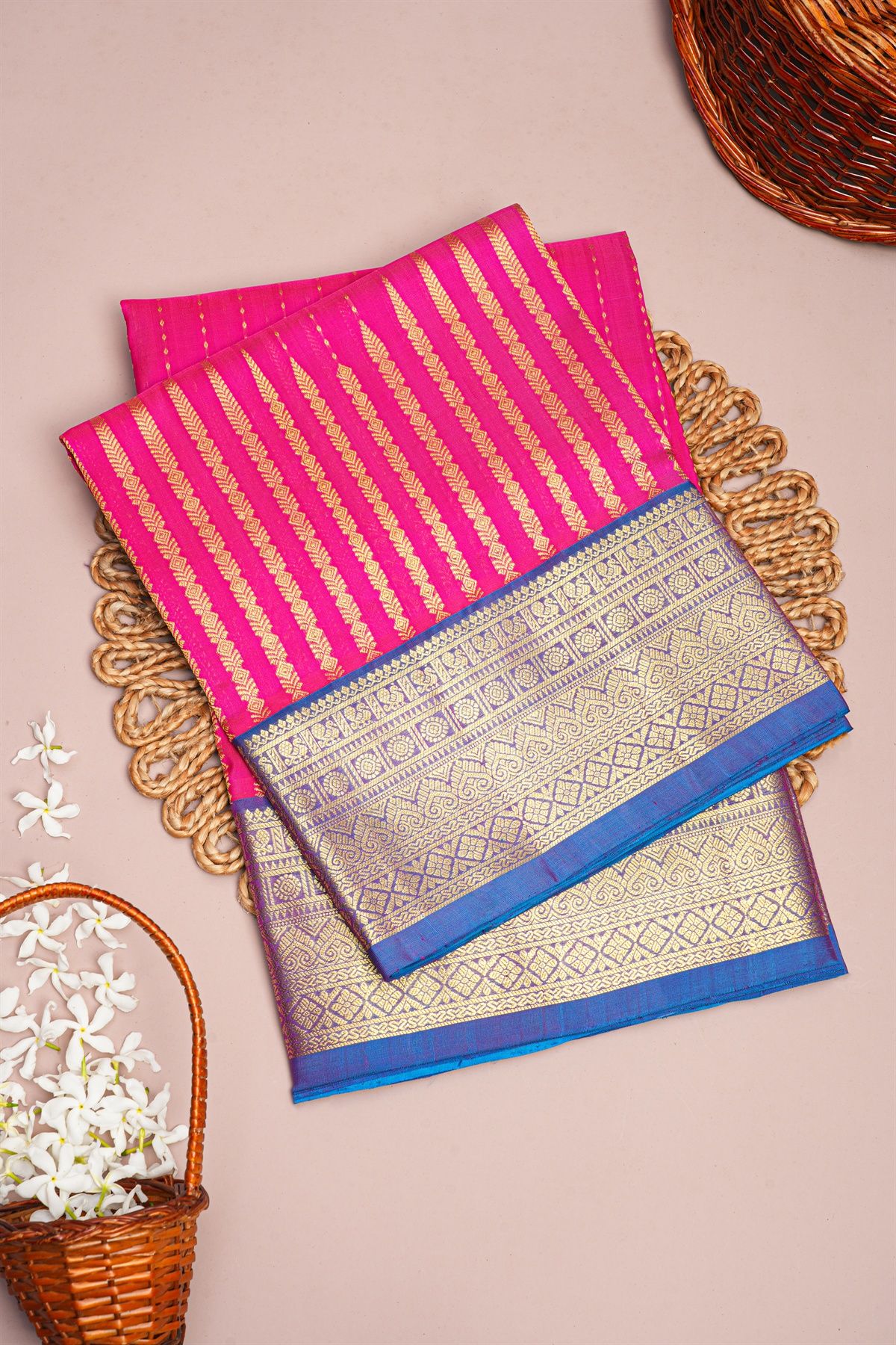 Venkatagiri Silk Pink Saree