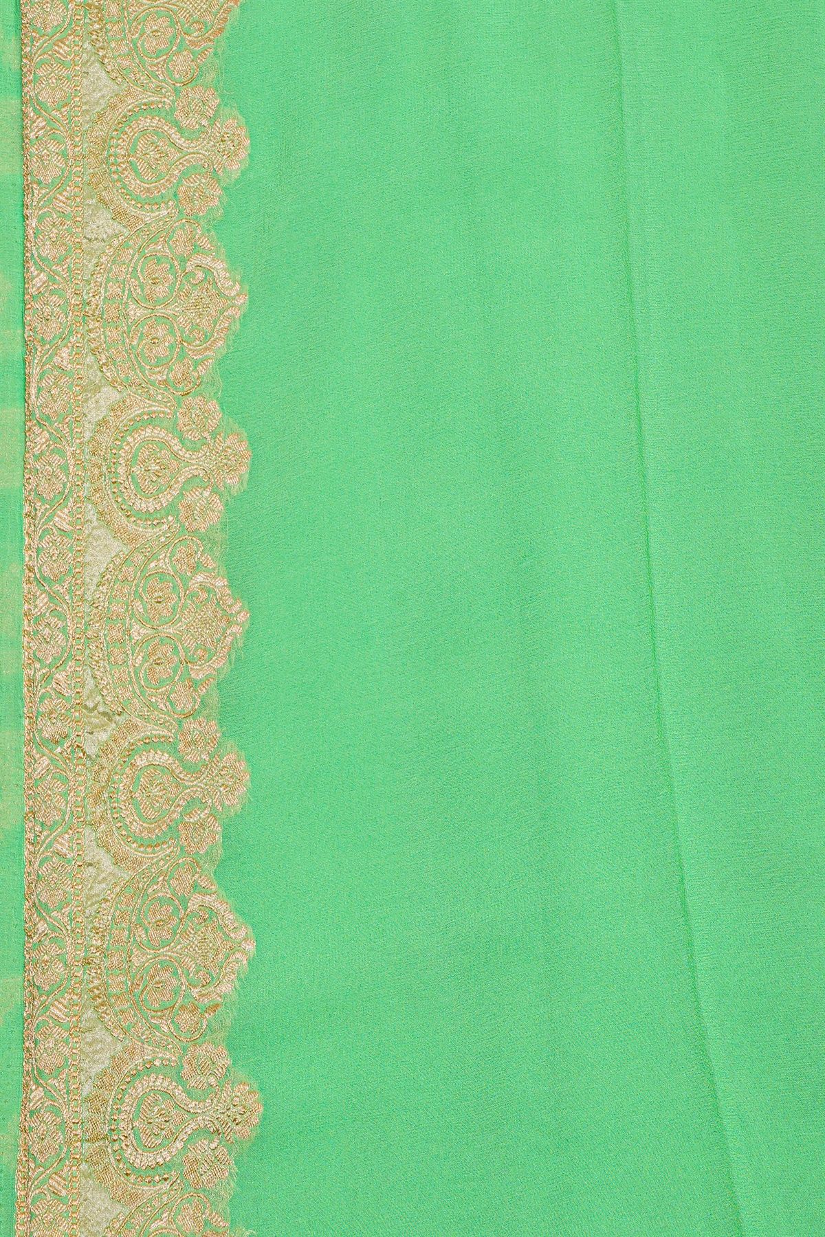 Designer Georgette Sea Green Saree