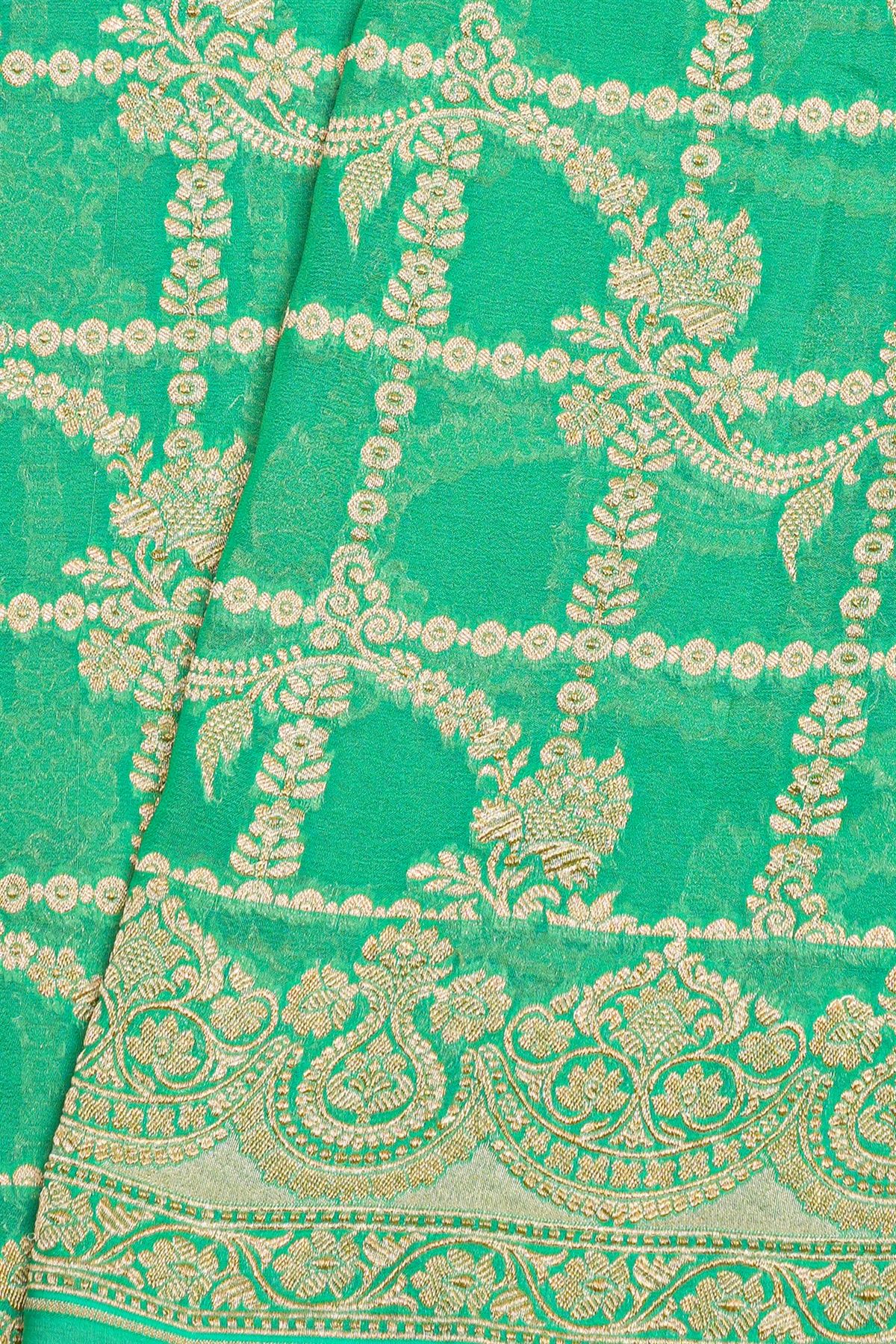 Designer Georgette Sea Green Saree