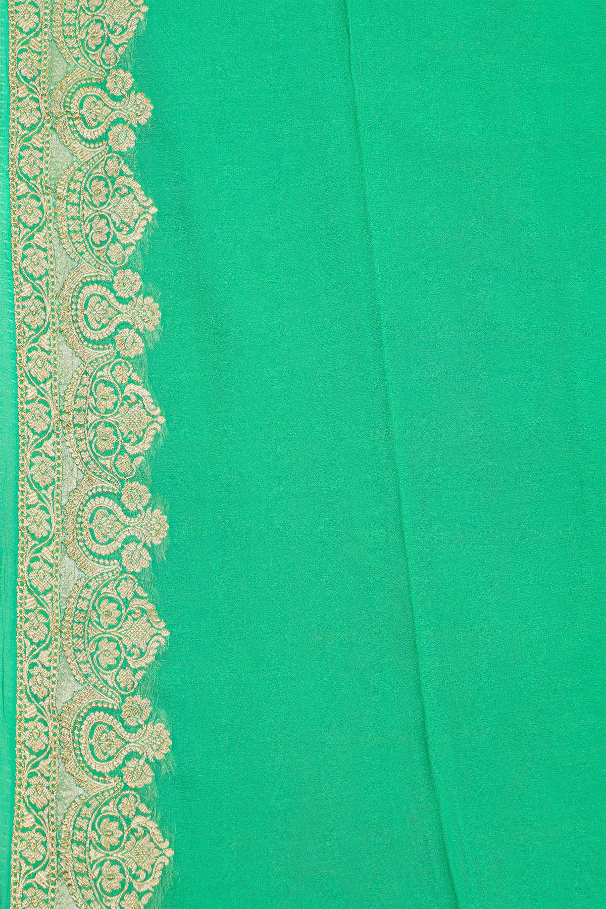 Designer Georgette Sea Green Saree