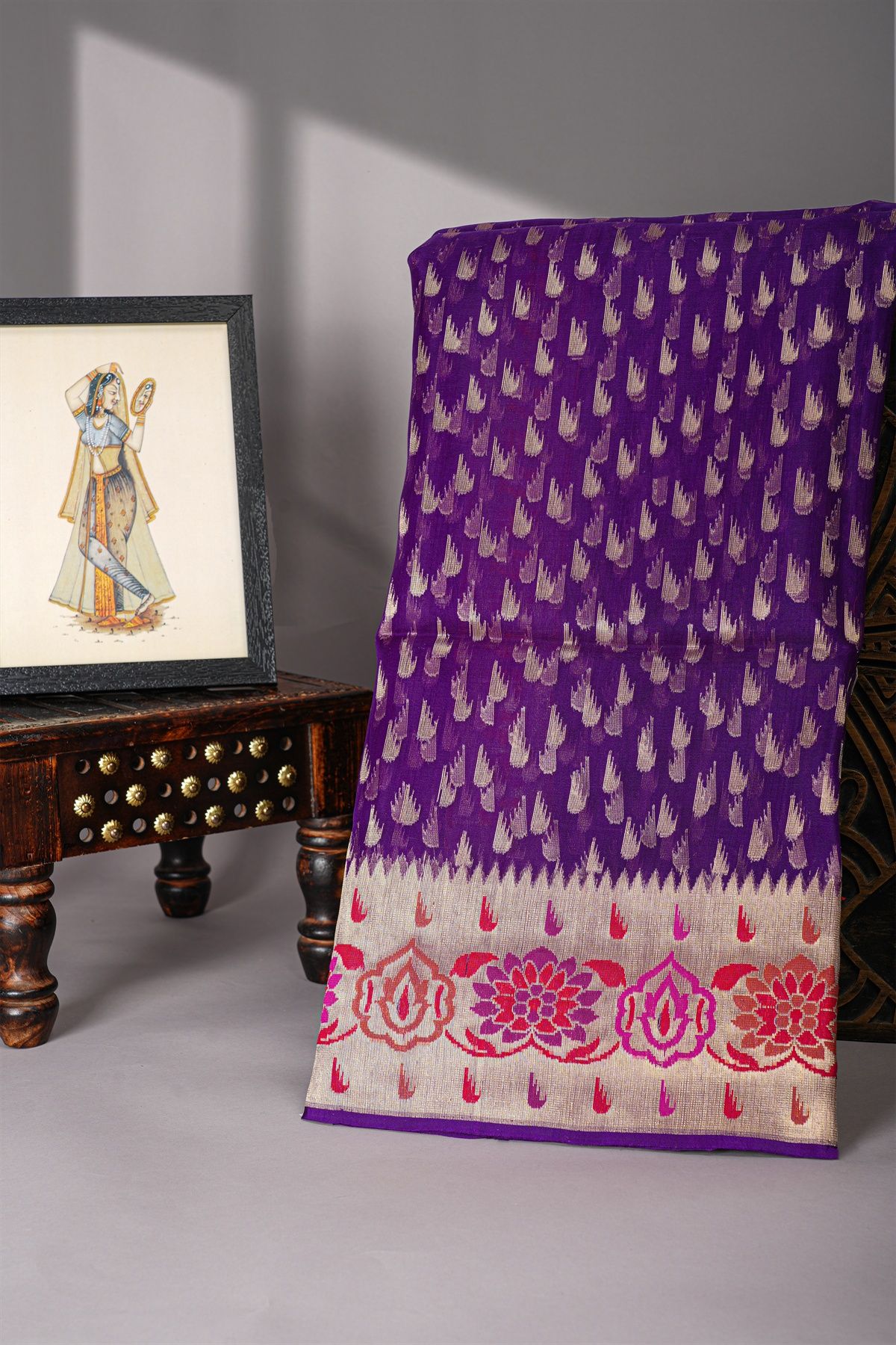 Designer Organza Purple Saree