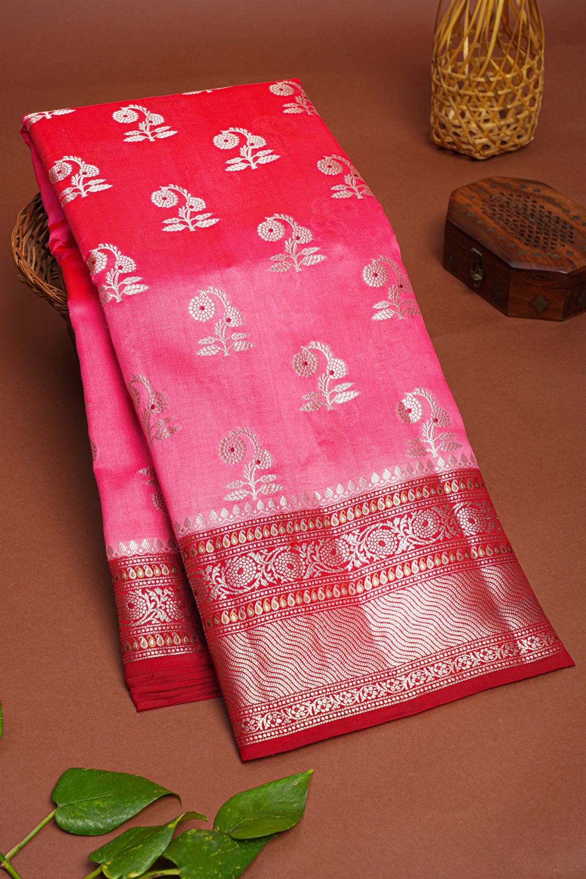 Matka Silk Pink Saree