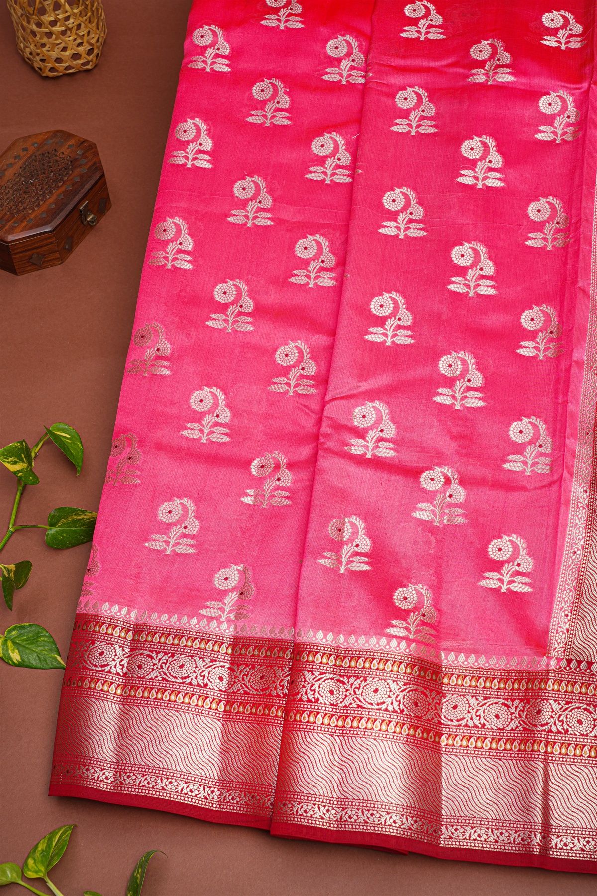 Matka Silk Pink Saree