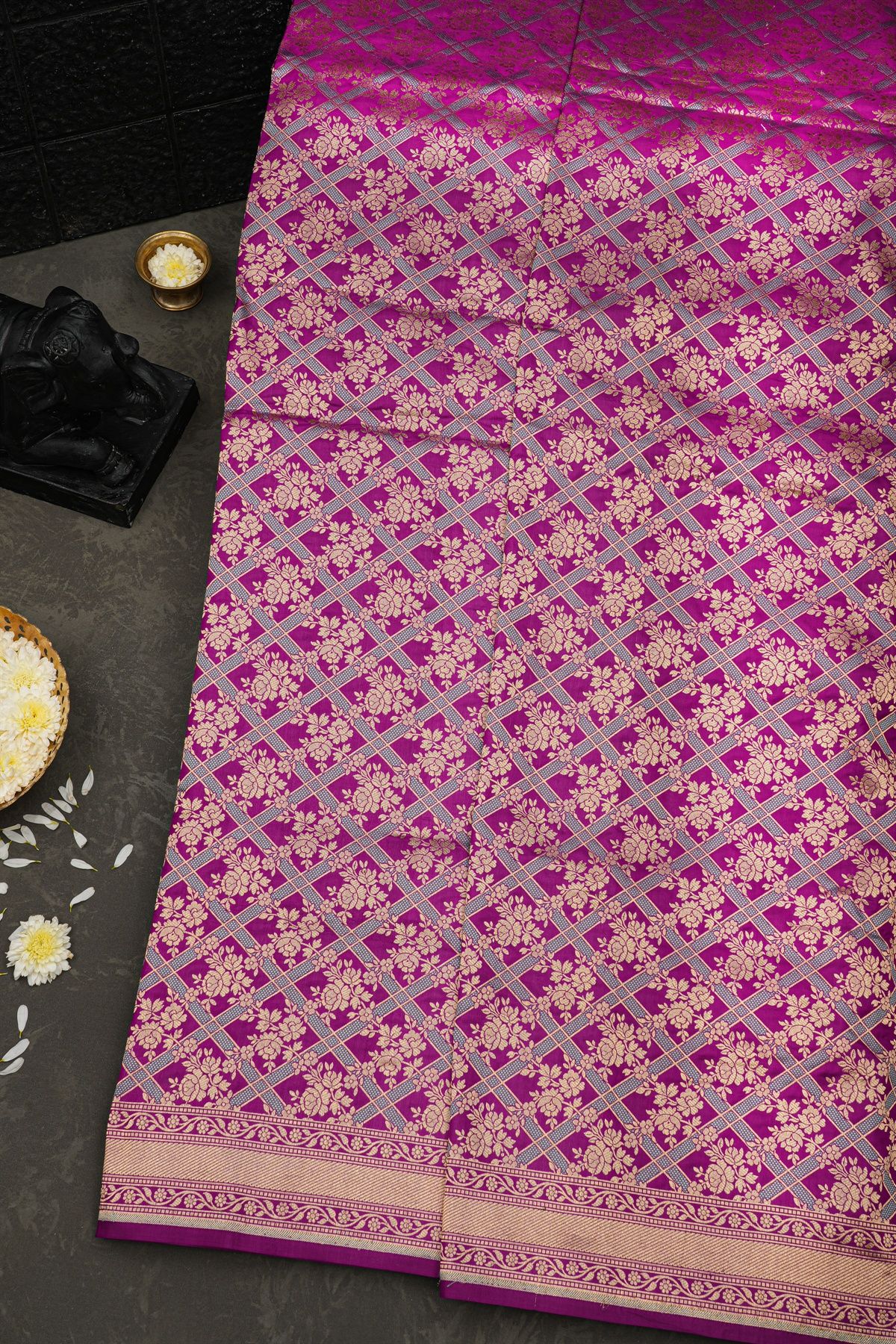 Banarasi Silk Wine Saree