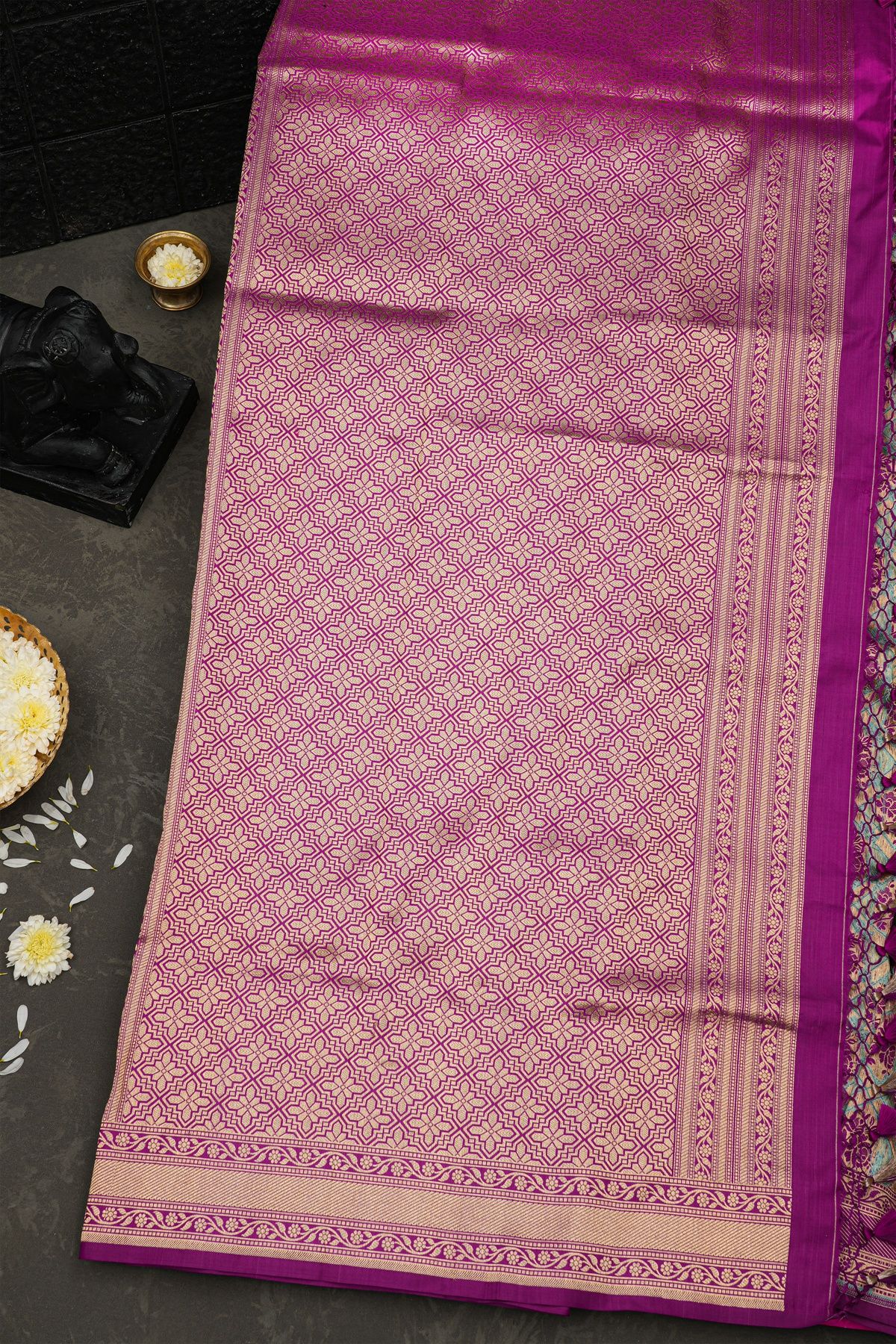 Banarasi Silk Wine Saree