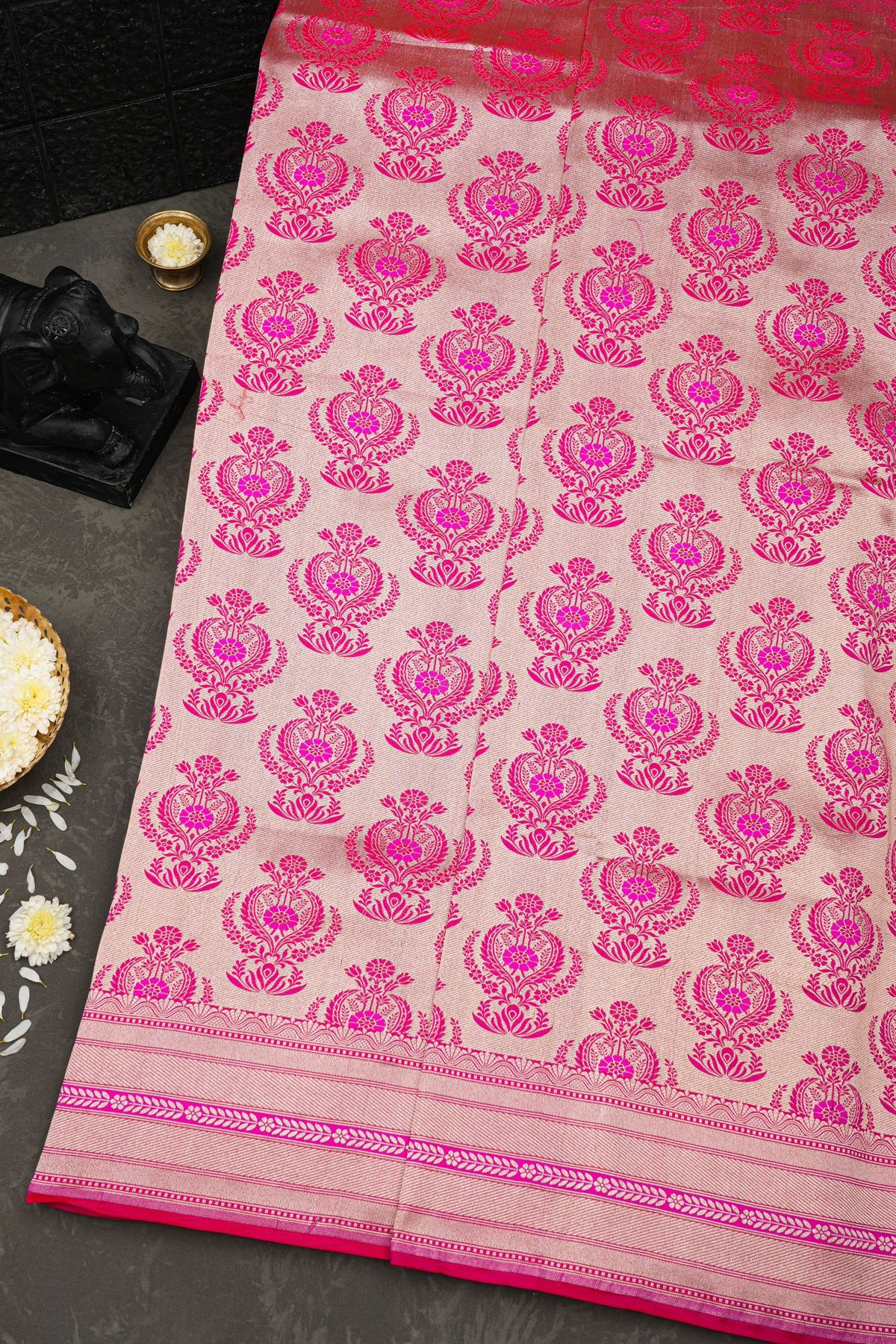 Banarasi Raw Silk PInk Saree
