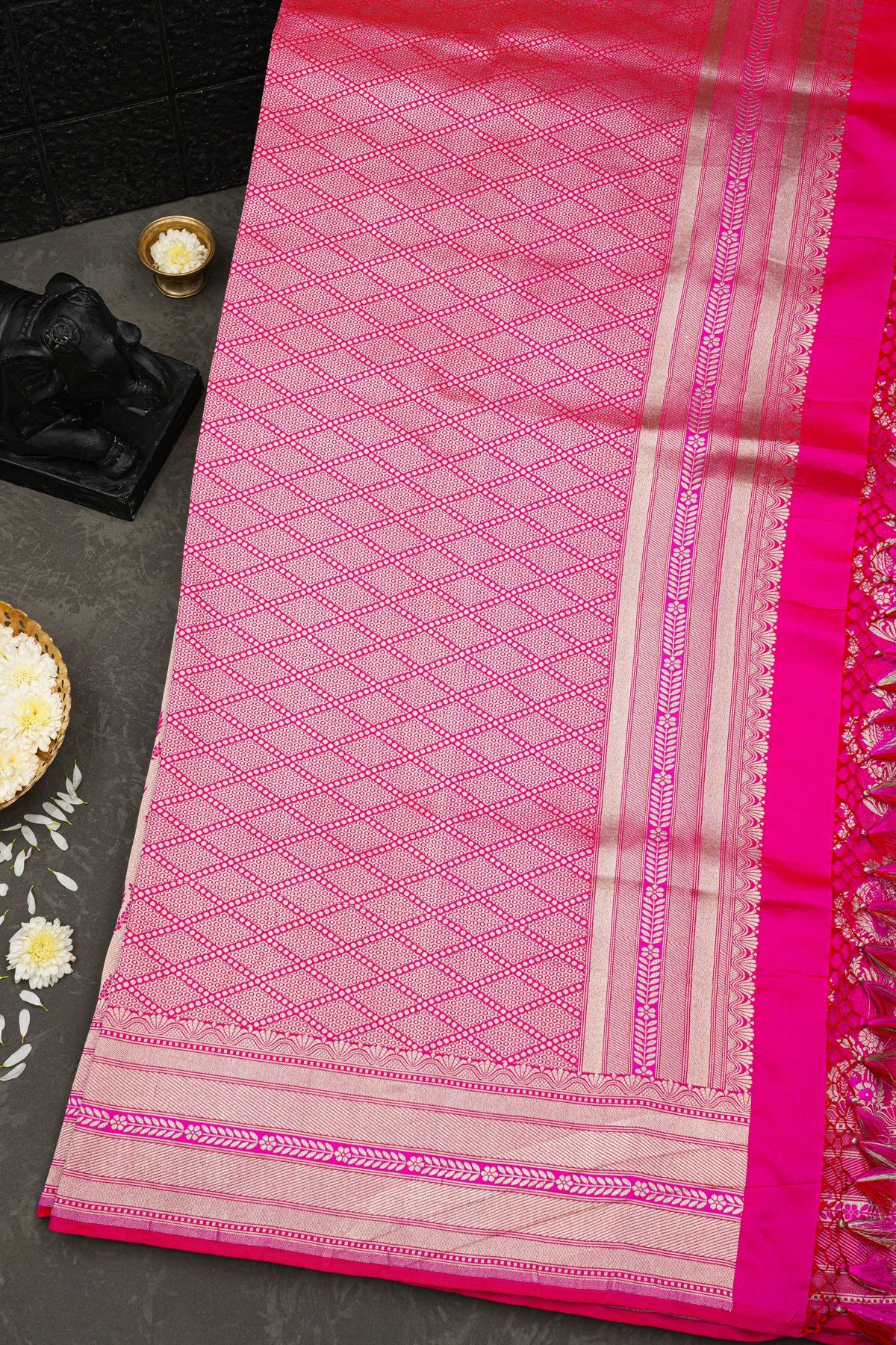 Banarasi Raw Silk PInk Saree