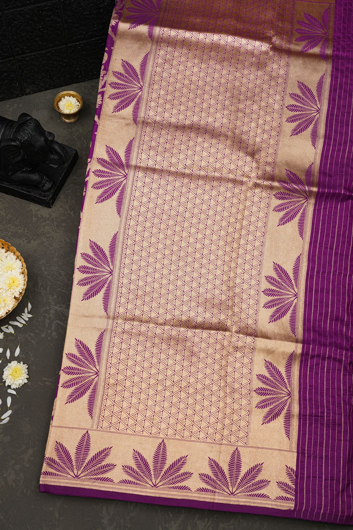 Banarasi Silk Dark Purple Saree