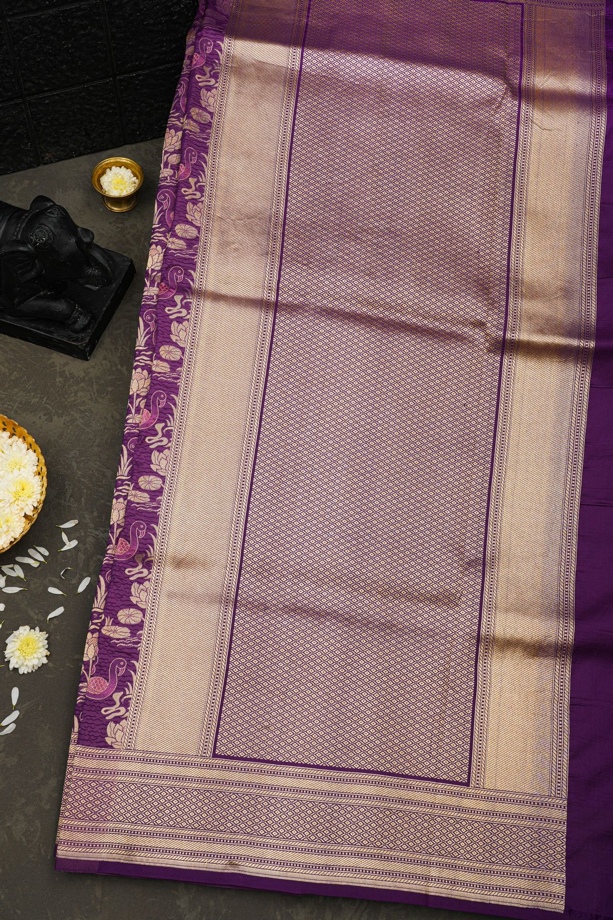 Banarasi Silk Dark Purple Saree
