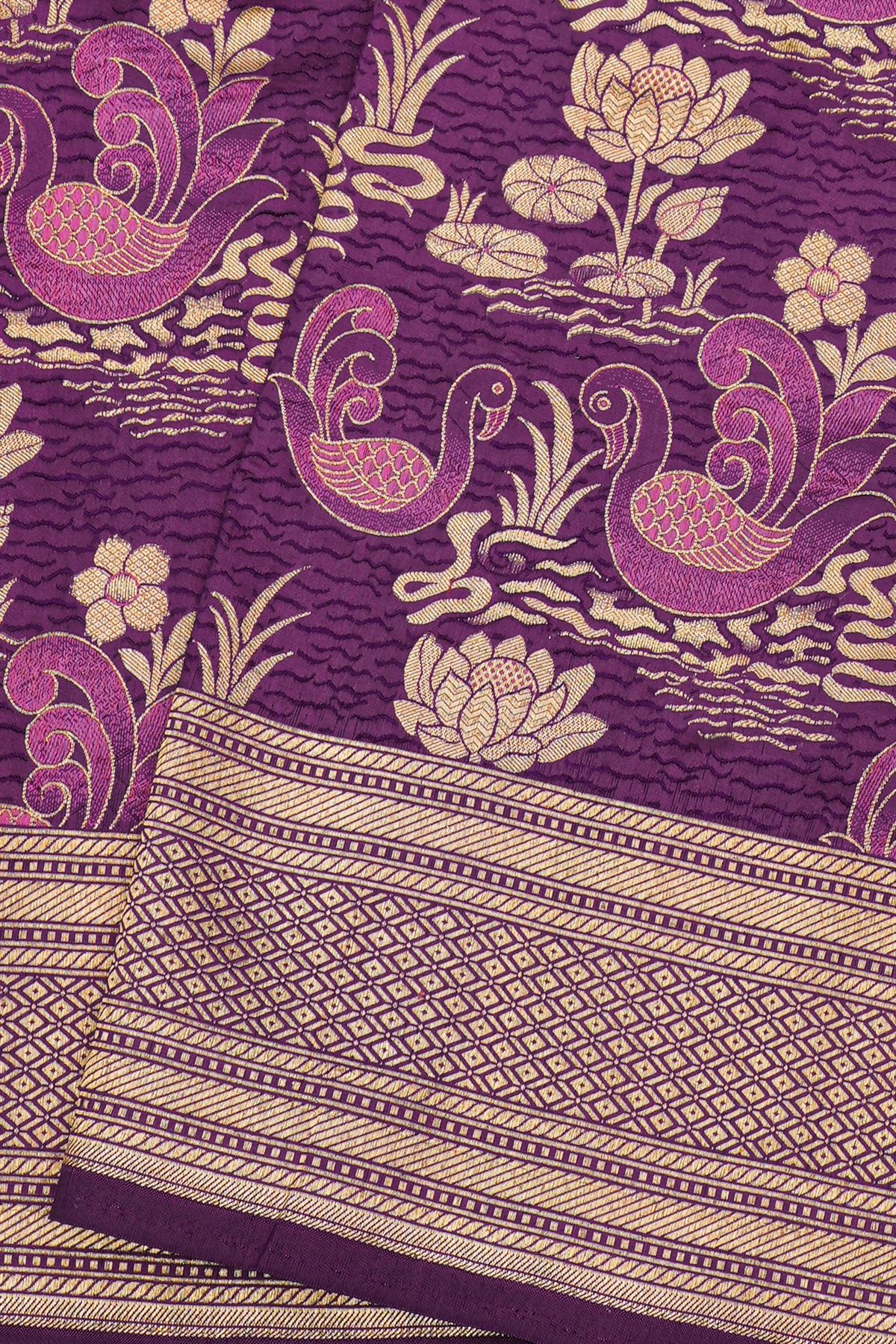 Banarasi Silk Dark Purple Saree