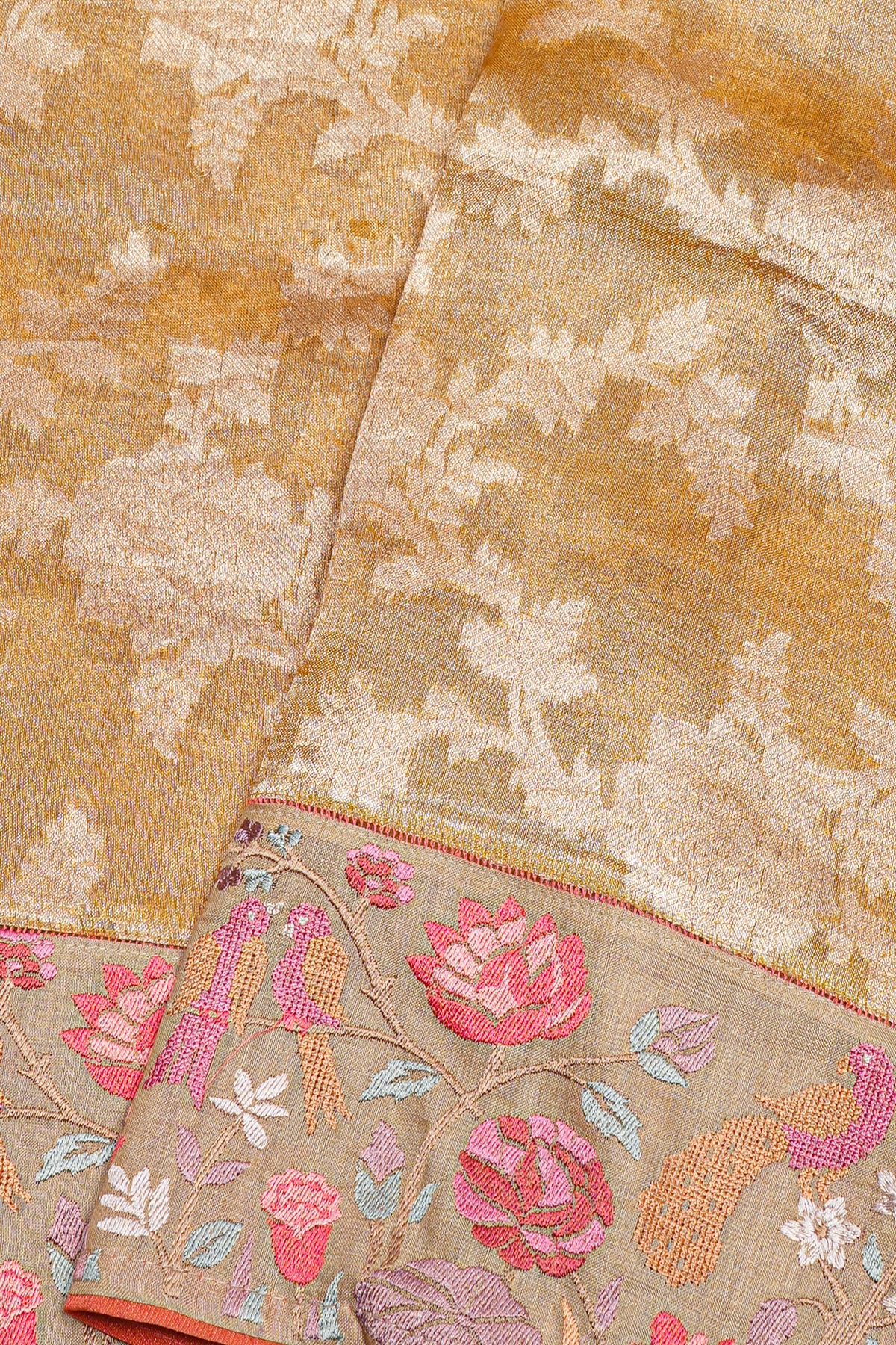 Designer Organza Gold Saree