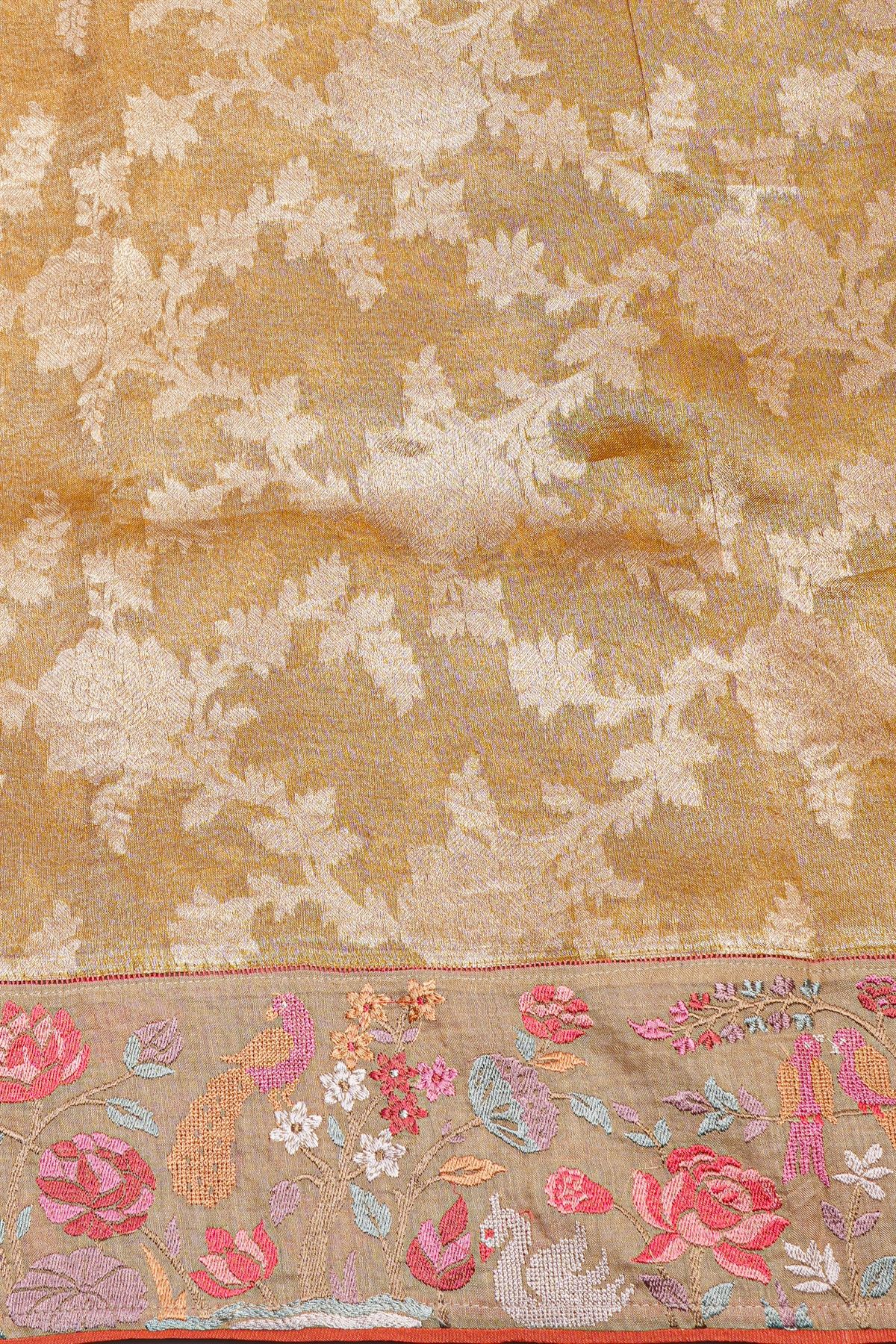 Designer Organza Gold Saree