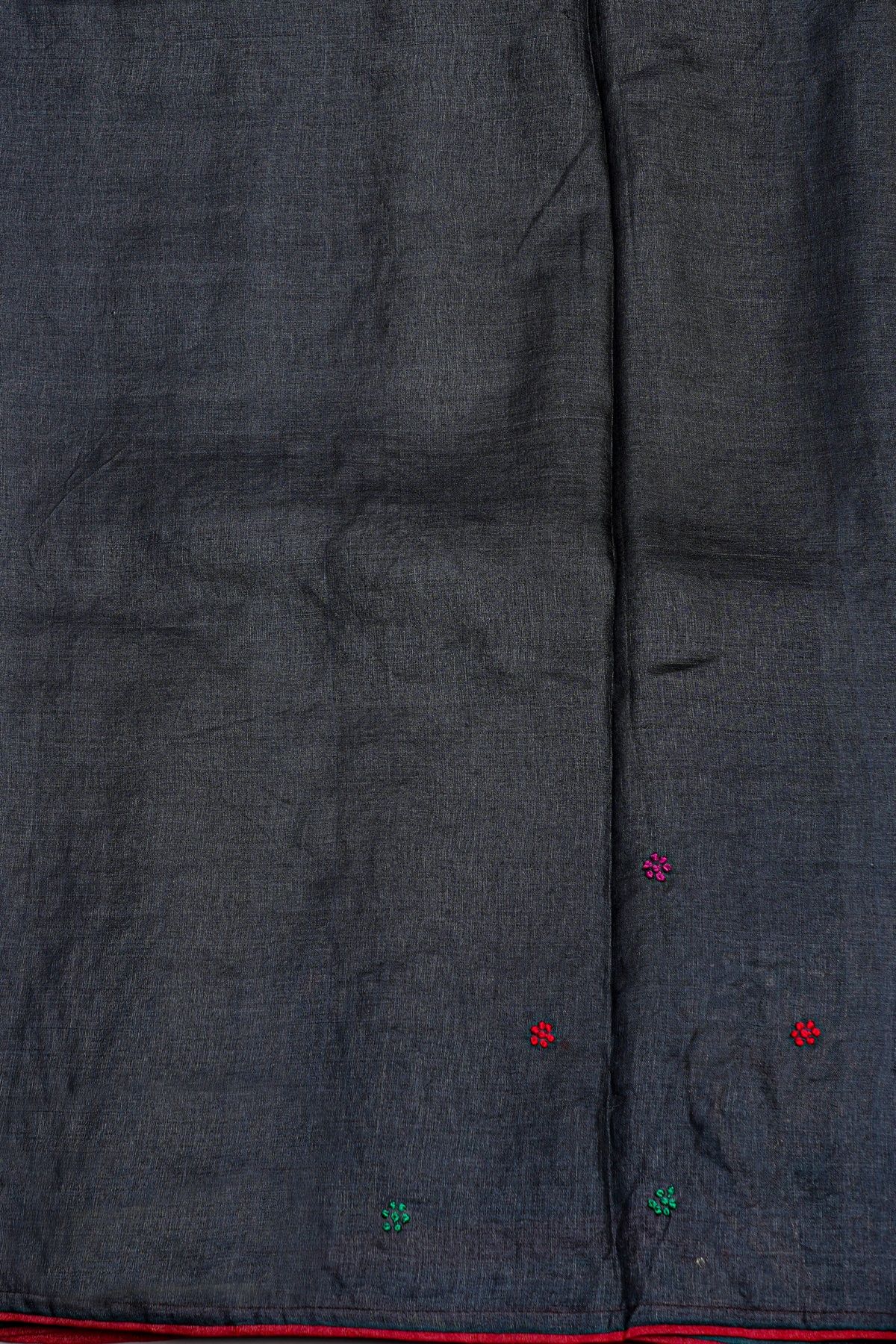 Designer Tussar Dark Grey Saree