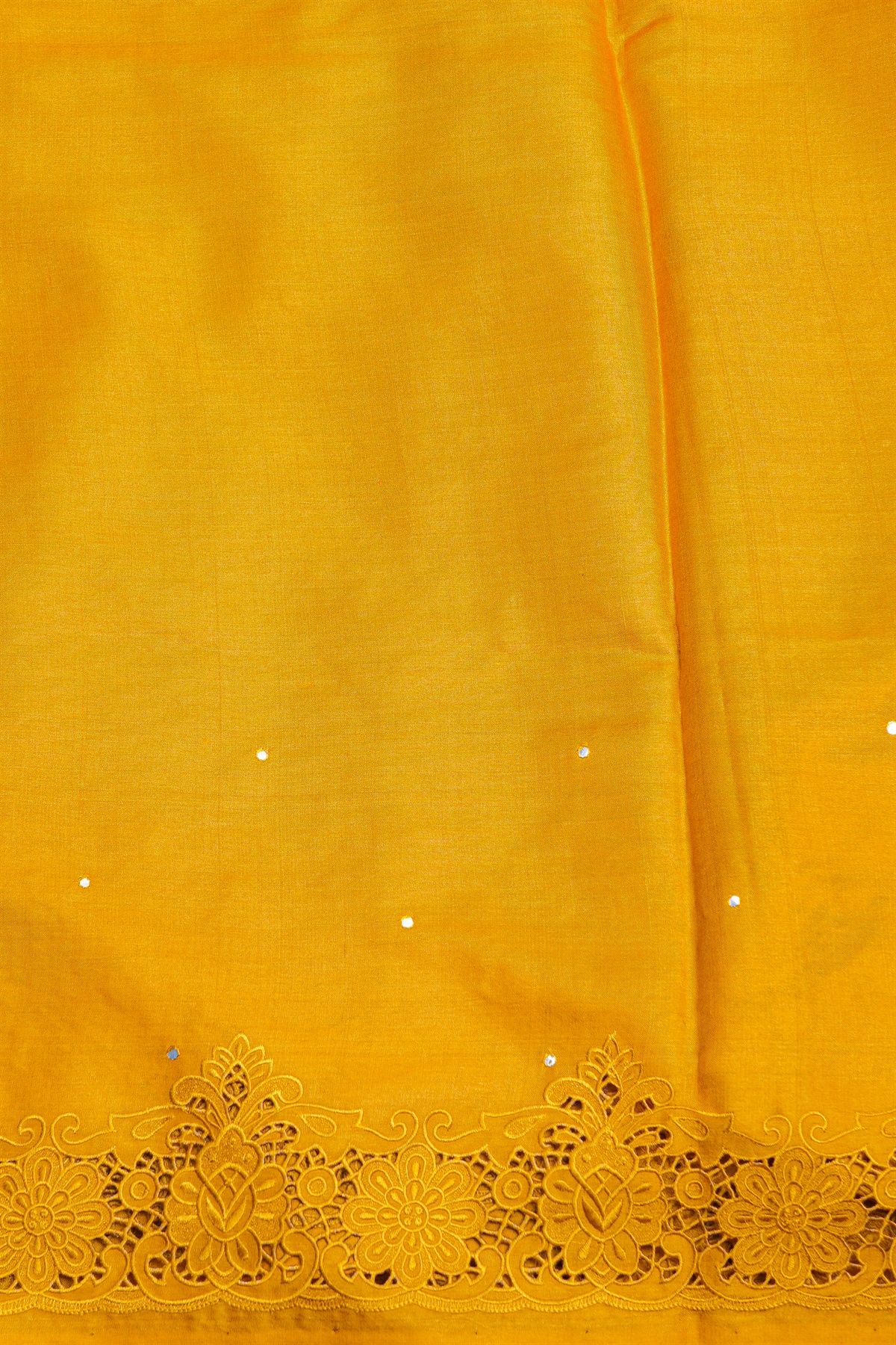 Designer Tussar Yellow Saree