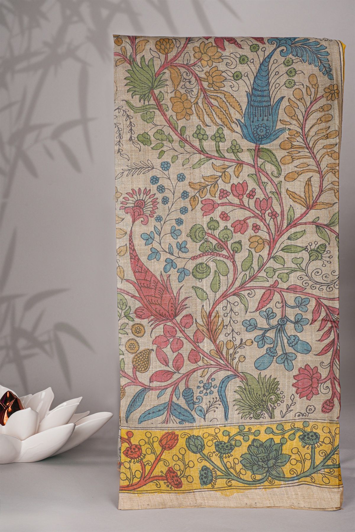 Designer Tussar Beige Saree