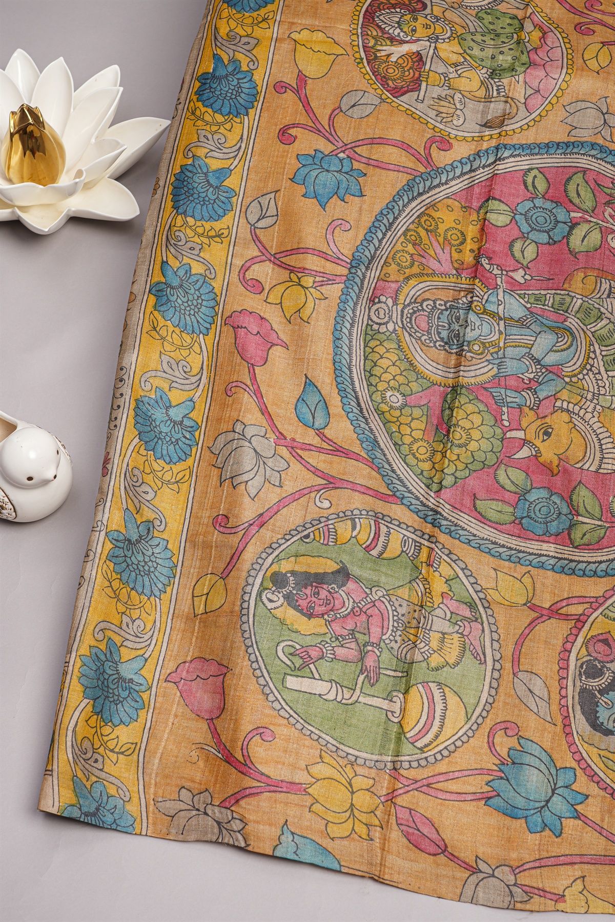 Designer Tussar Beige Saree