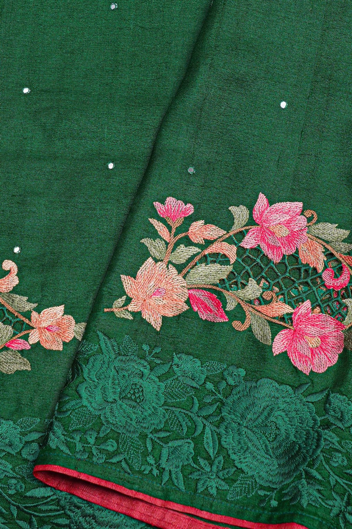Designer Tussar Green Saree