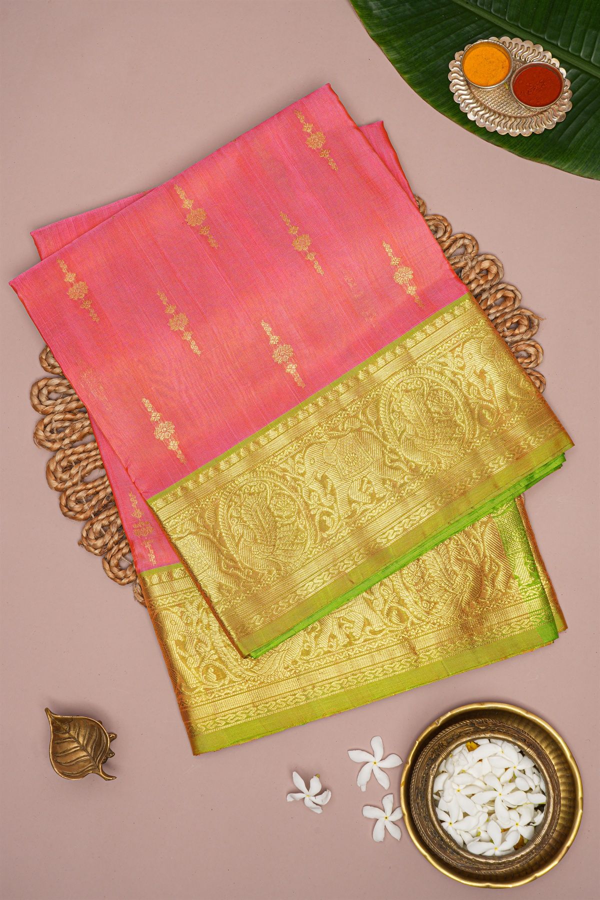 Venkatagiri Silk Pink Saree