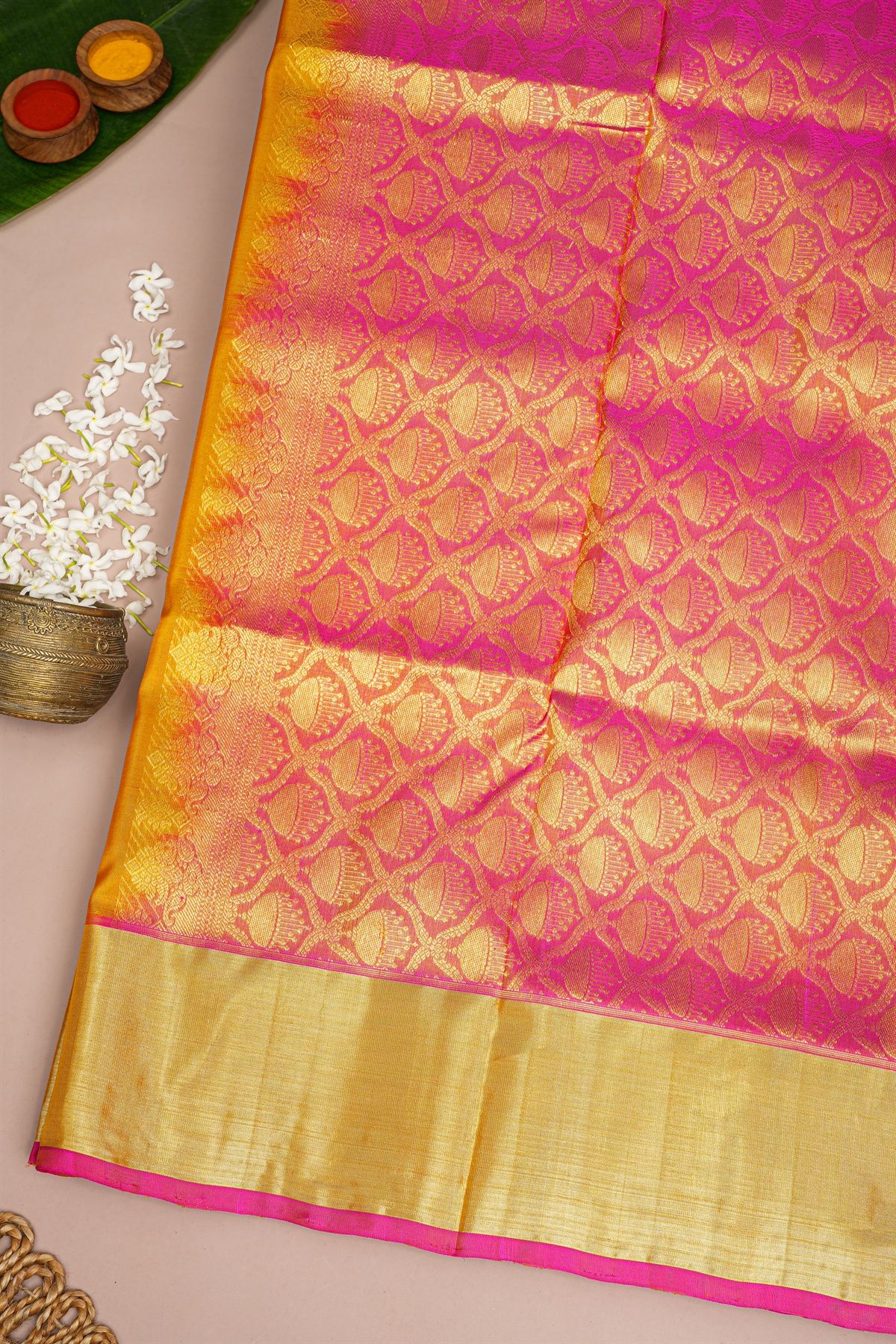 Venkatagiri Silk Mustard Saree