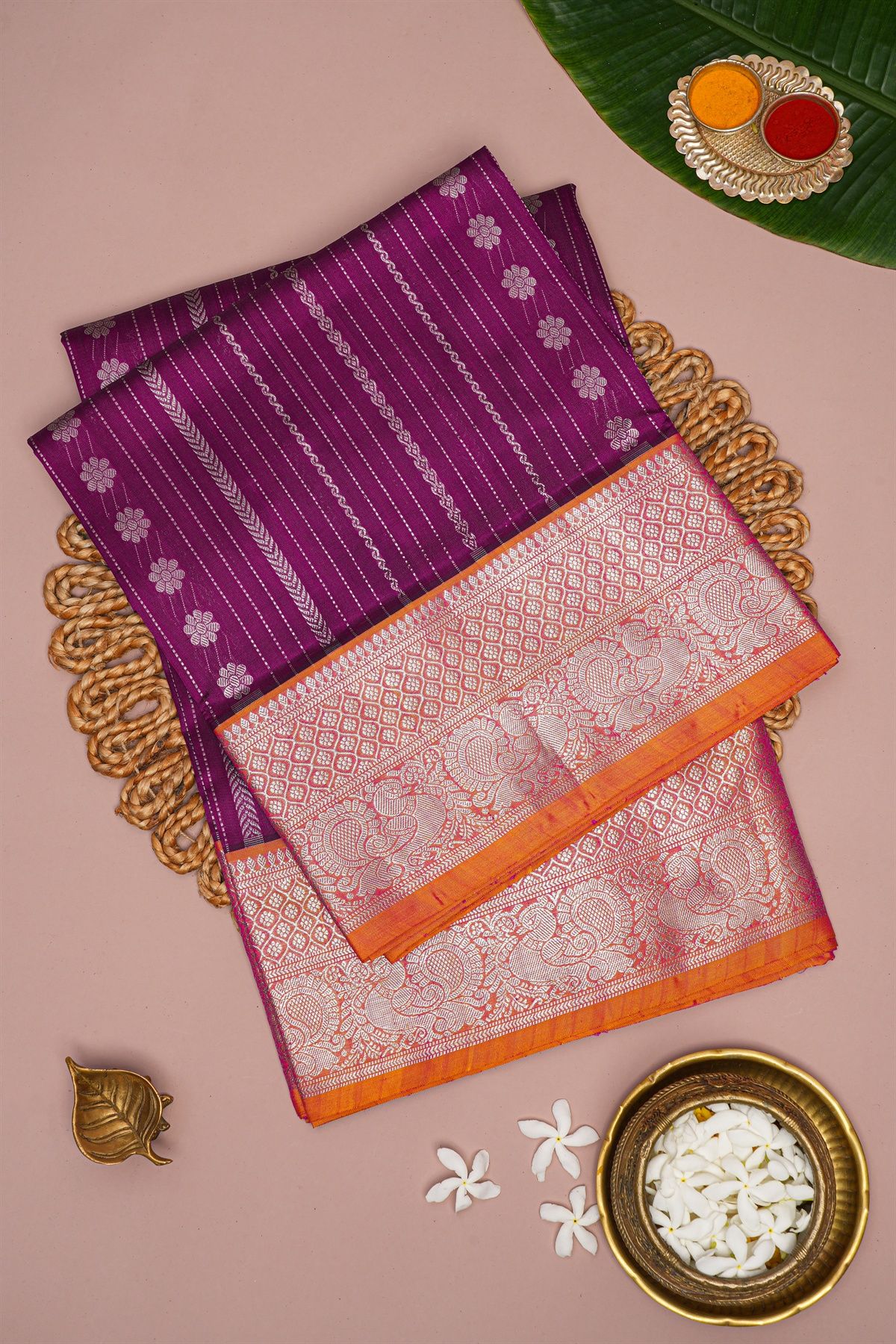 Venkatagiri Silk Purple Saree