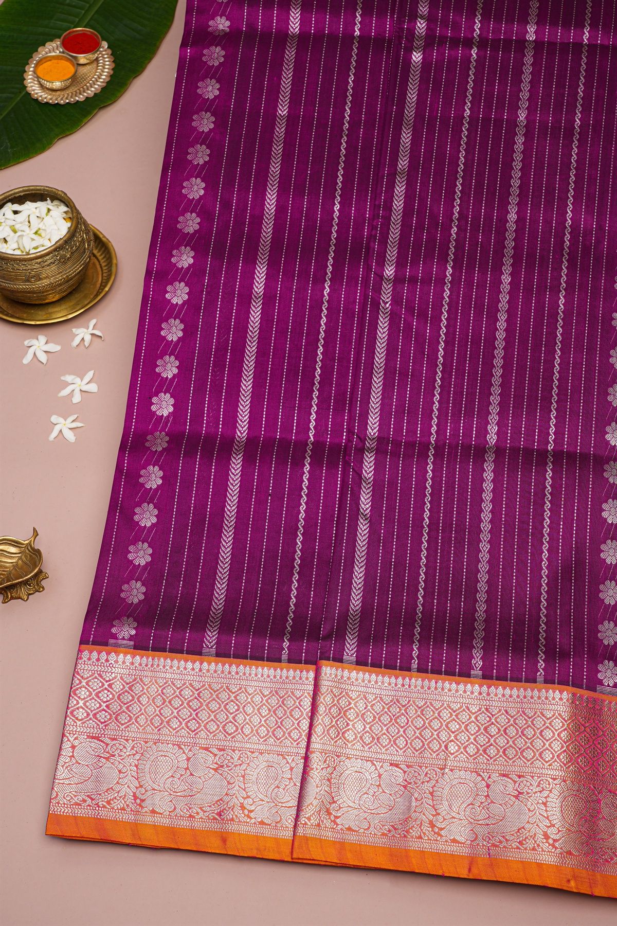Venkatagiri Silk Purple Saree