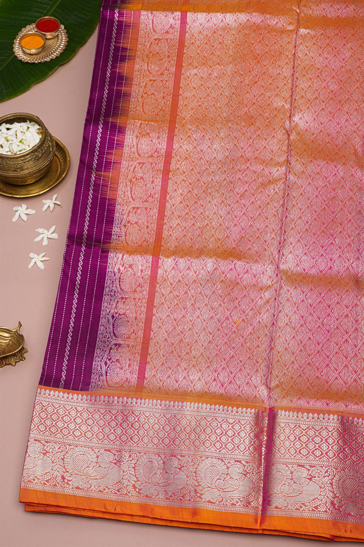 Venkatagiri Silk Purple Saree