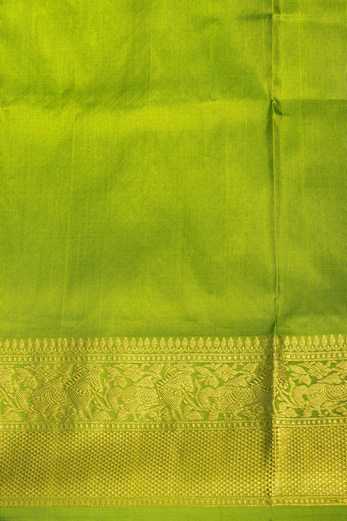 Venkatagiri Silk Bottle Green Saree