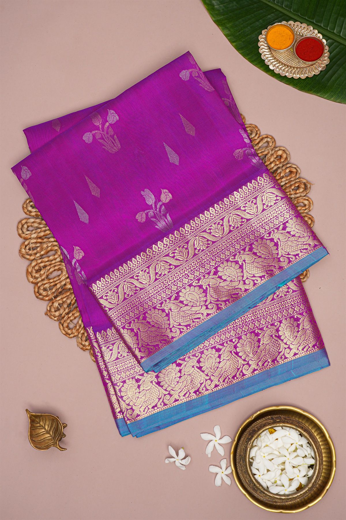 Venkatagiri Silk Purple Saree