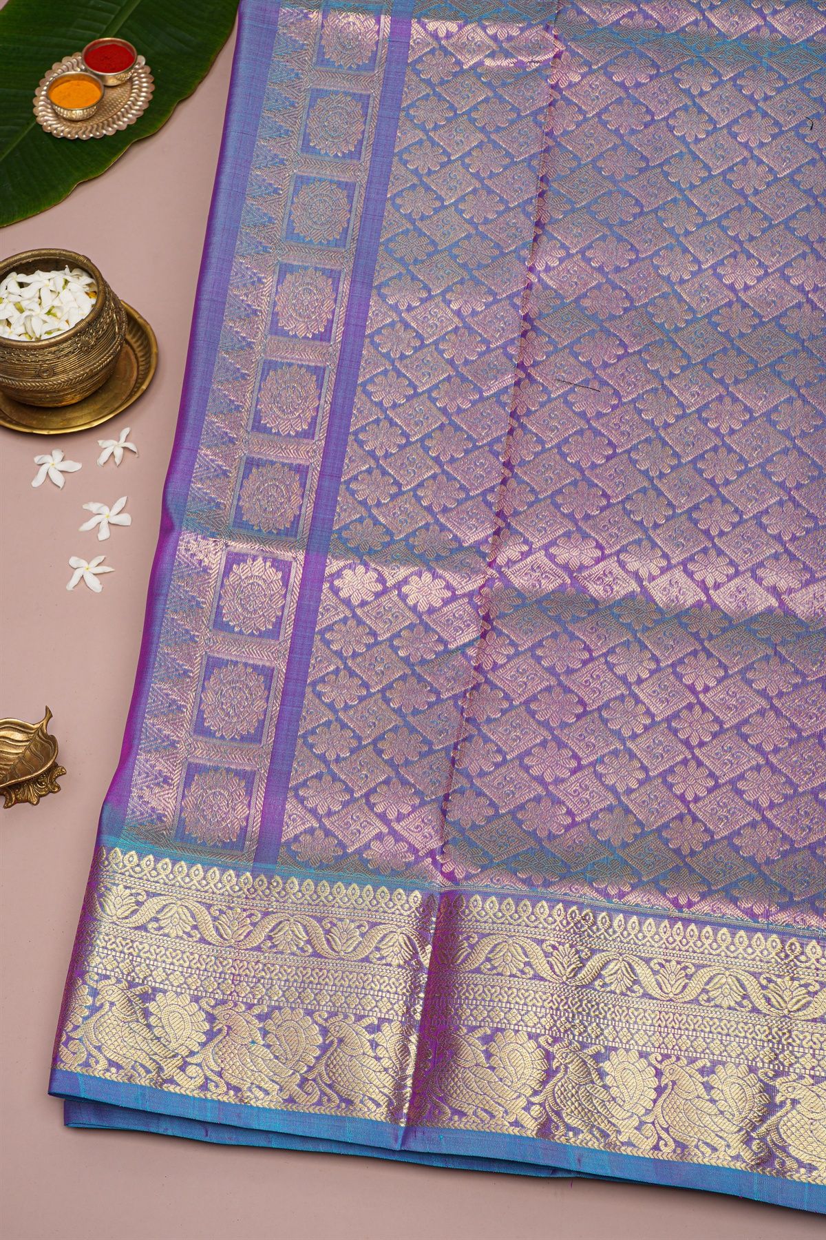 Venkatagiri Silk Purple Saree