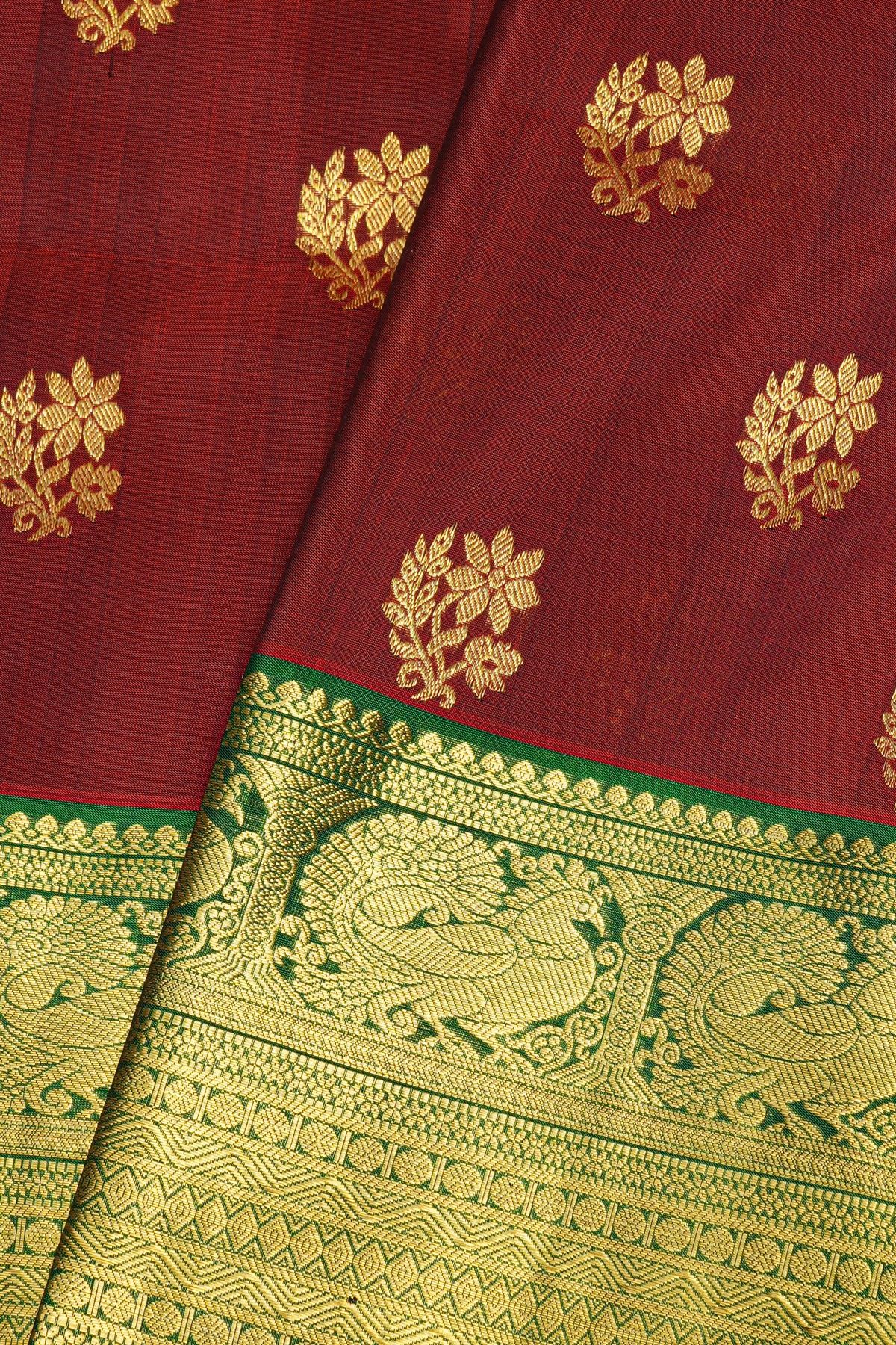 Venkatagiri Silk Maroon Saree