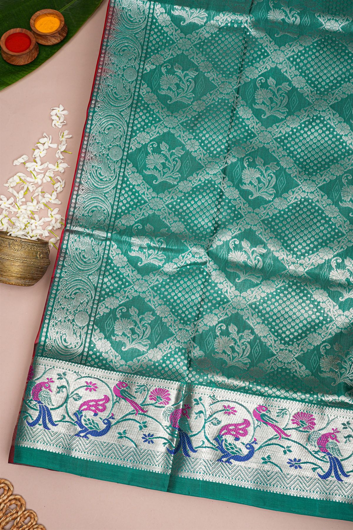 Venkatagiri Silk Red Saree