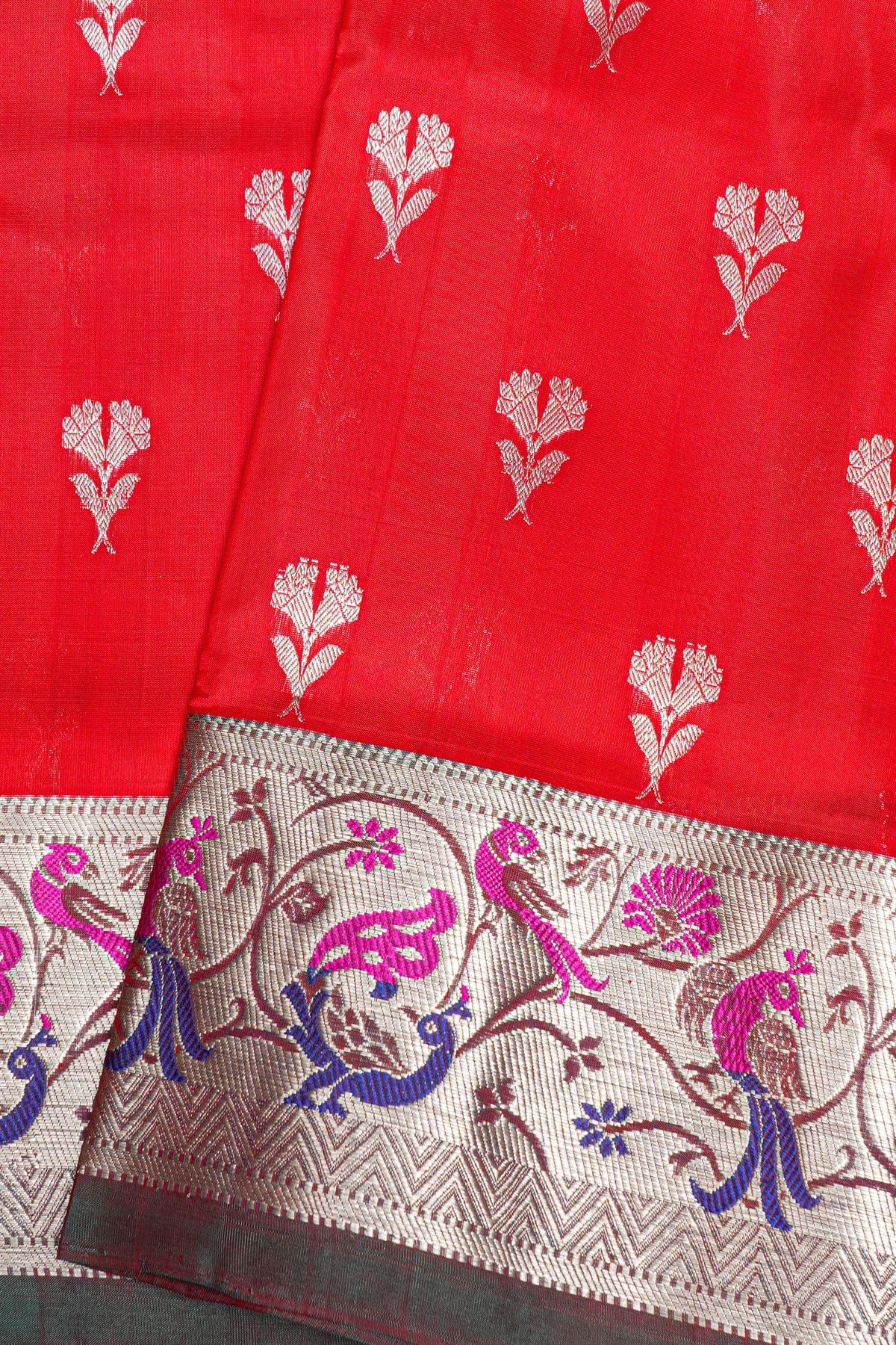 Venkatagiri Silk Red Saree