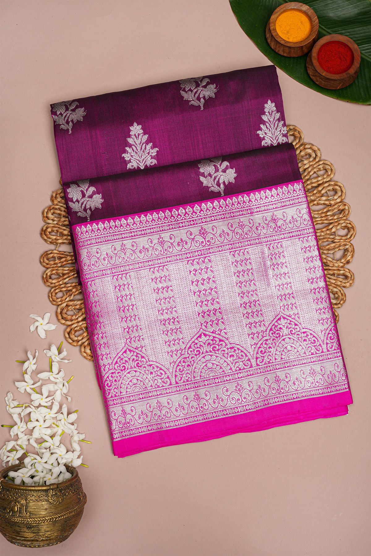 Venkatagiri Silk Magenta Saree