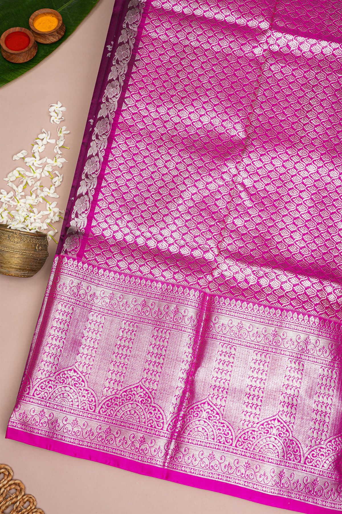 Venkatagiri Silk Magenta Saree