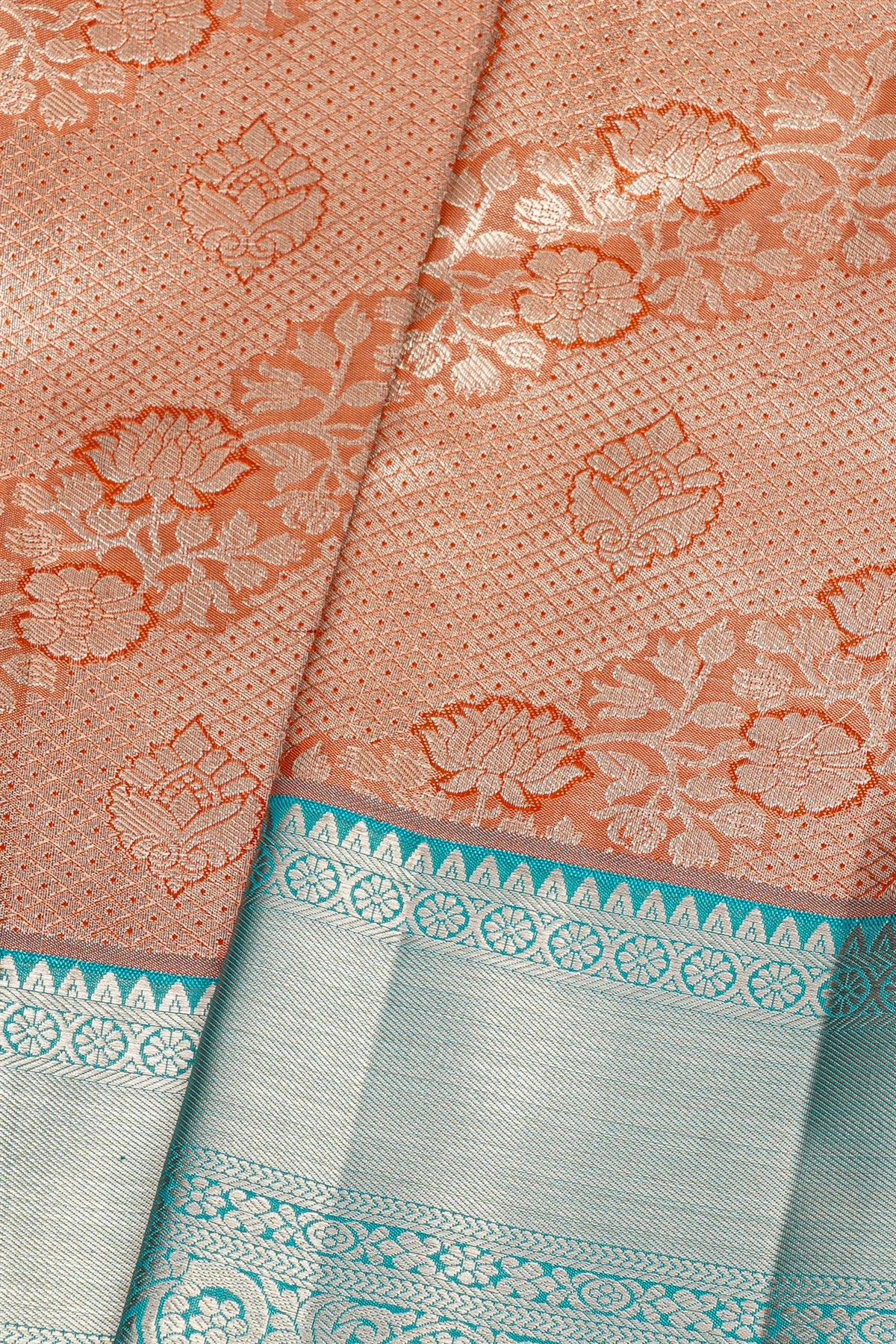 Kancheepuram Tissue Peach Saree