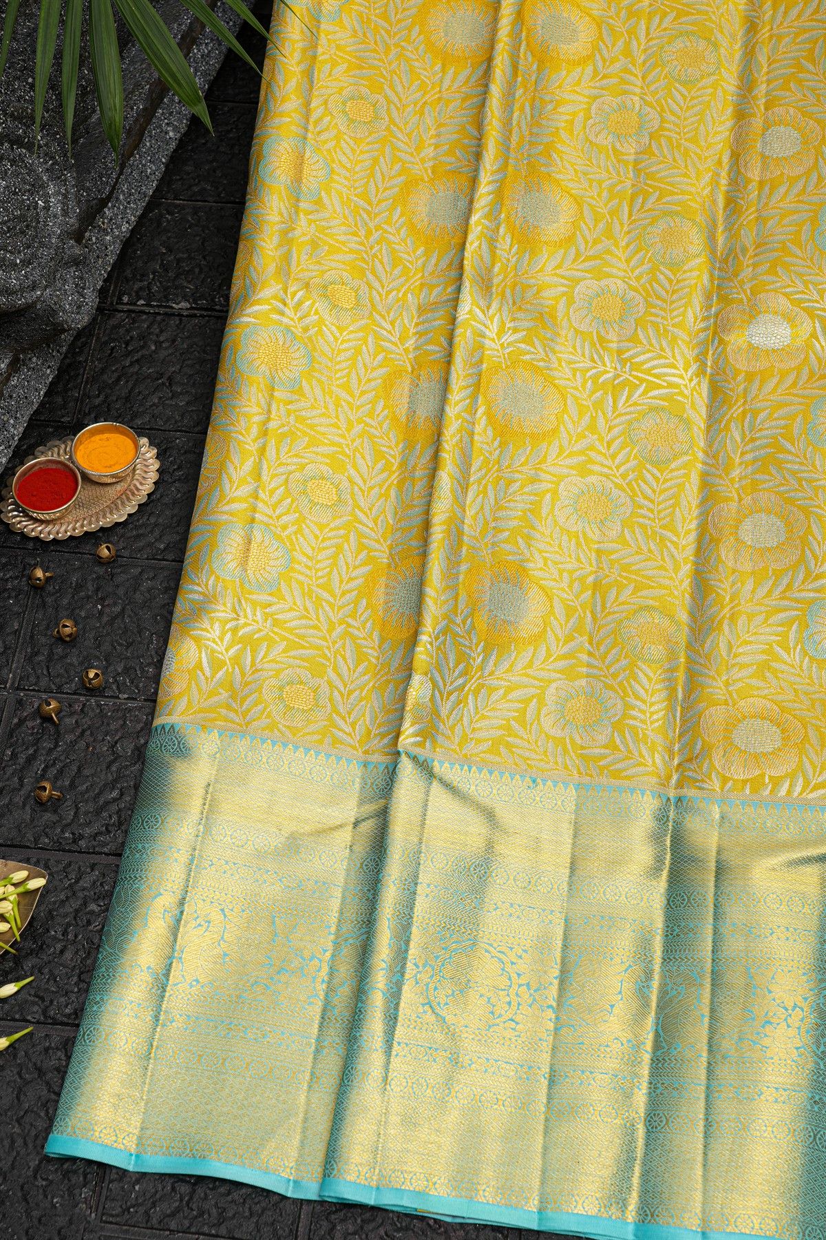 Kancheepuram Tissue Yellow Saree