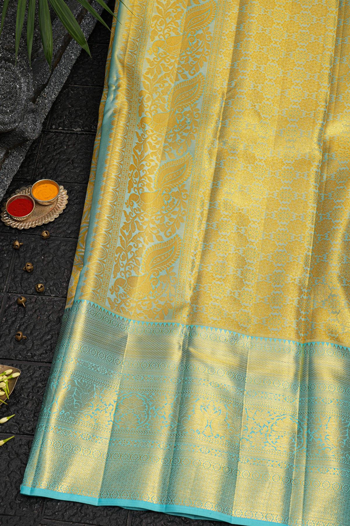 Kancheepuram Tissue Yellow Saree