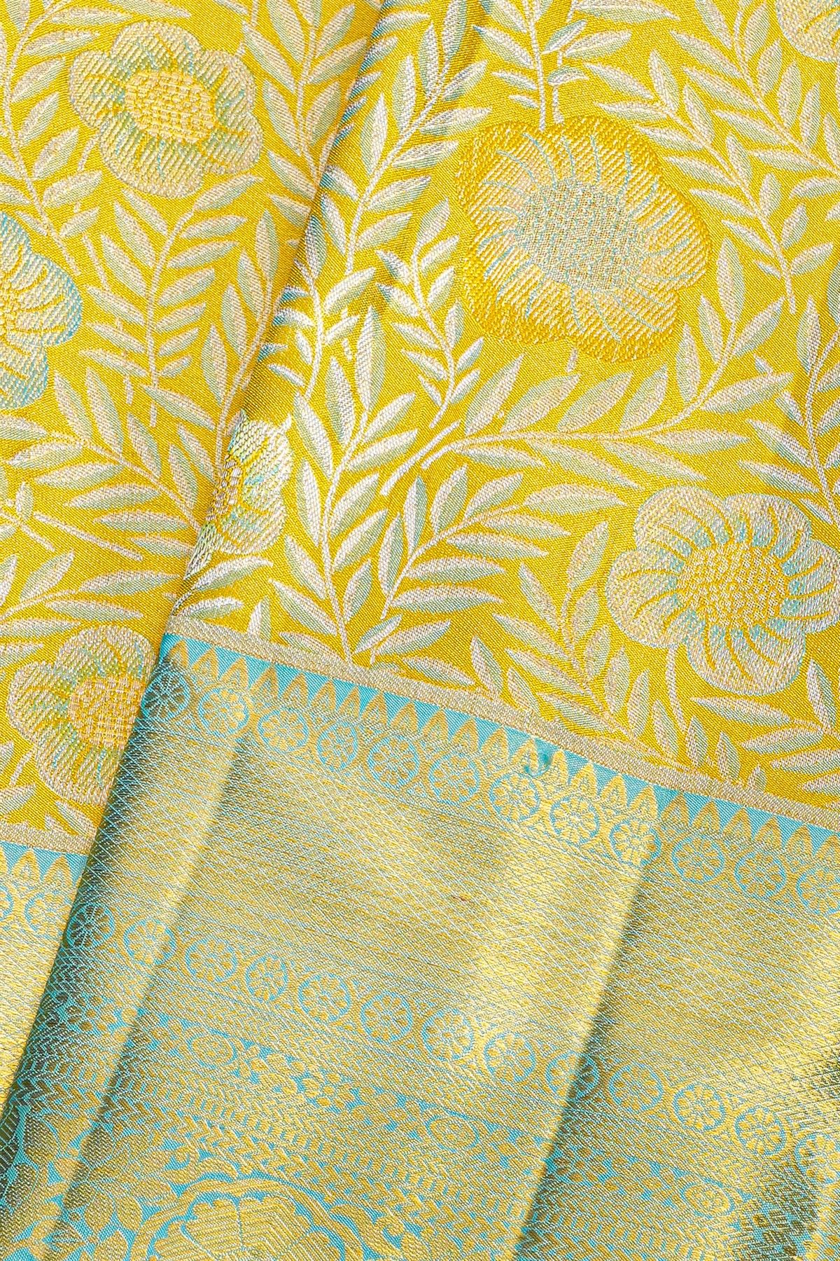 Kancheepuram Tissue Yellow Saree