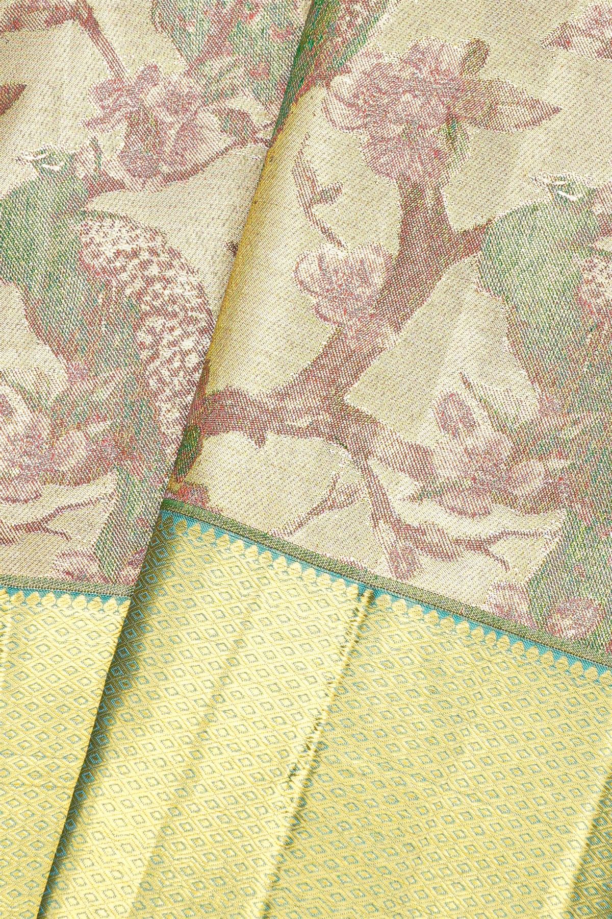 Kancheepuram Tissue Cream Saree