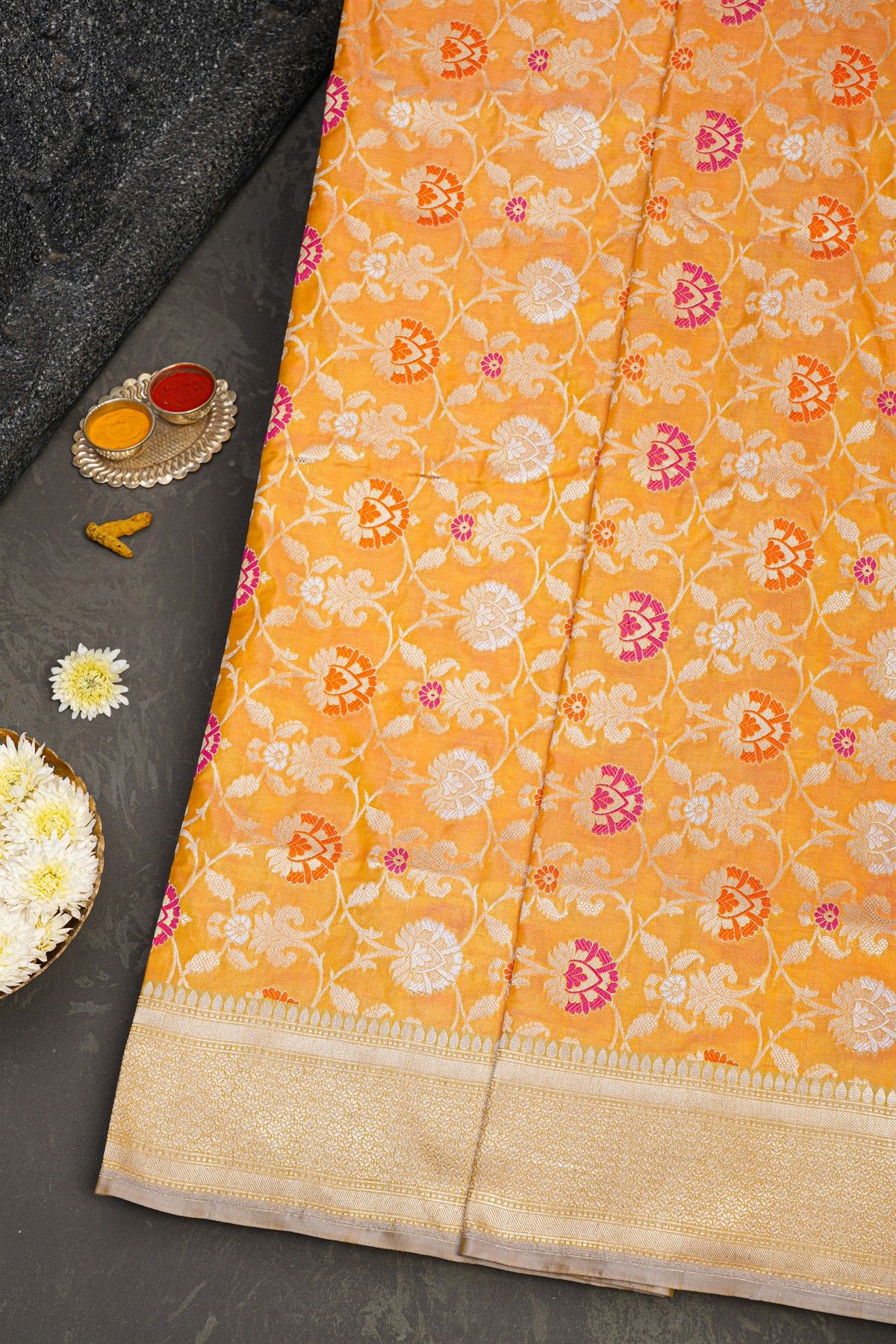 Banarasi Silk Orange Saree