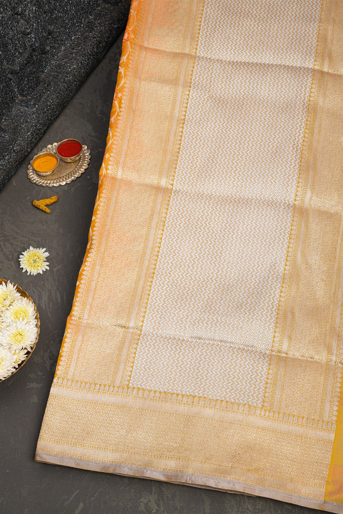Banarasi Silk Orange Saree