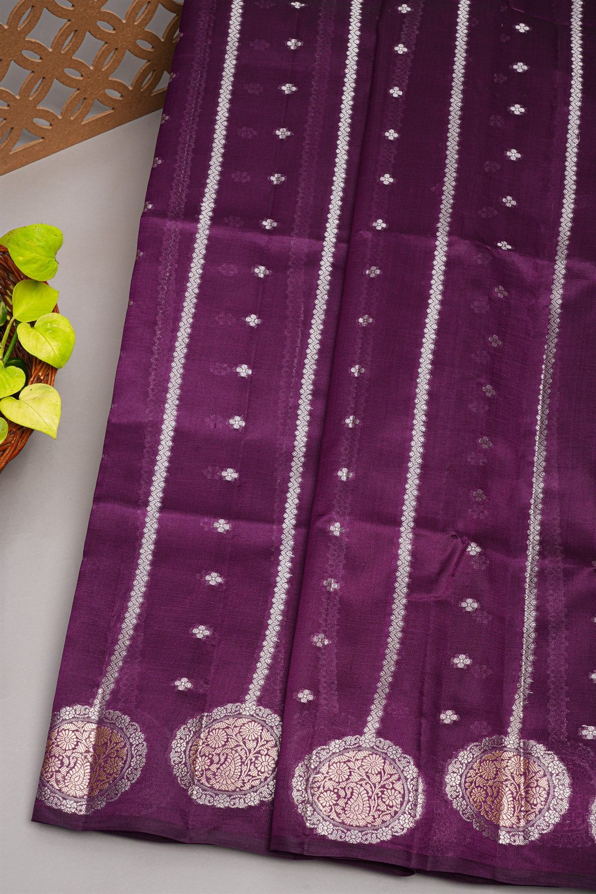 Chiniya Silk Purple Saree