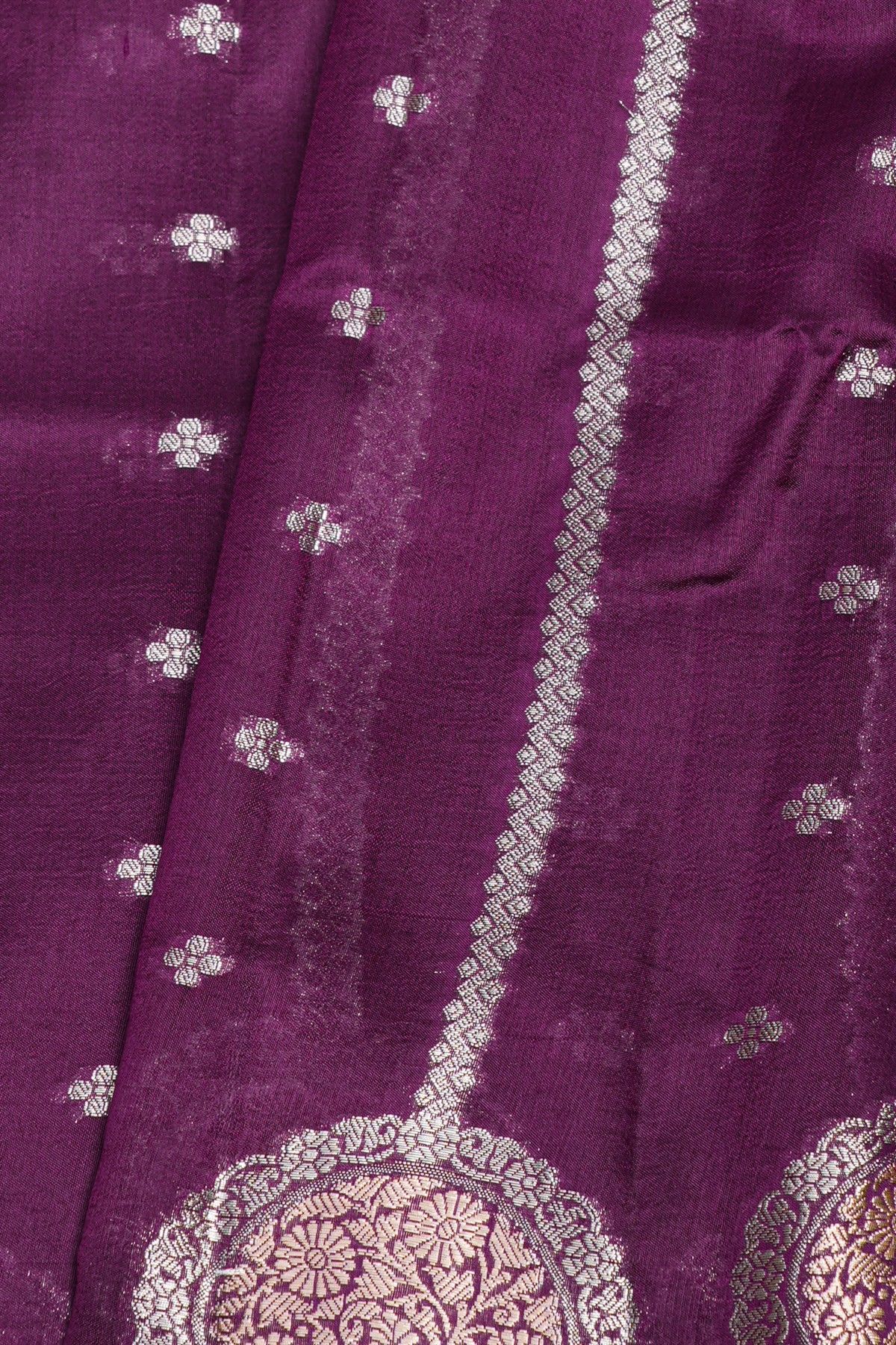 Chiniya Silk Purple Saree
