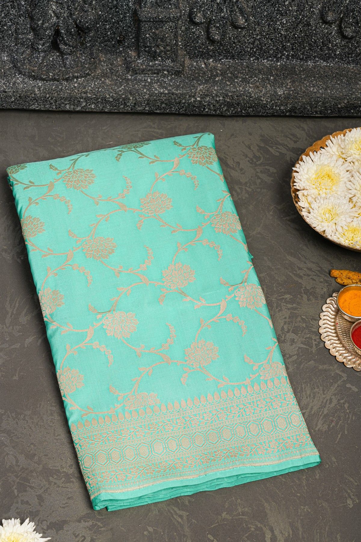 Banarasi Silk Sea Green Saree