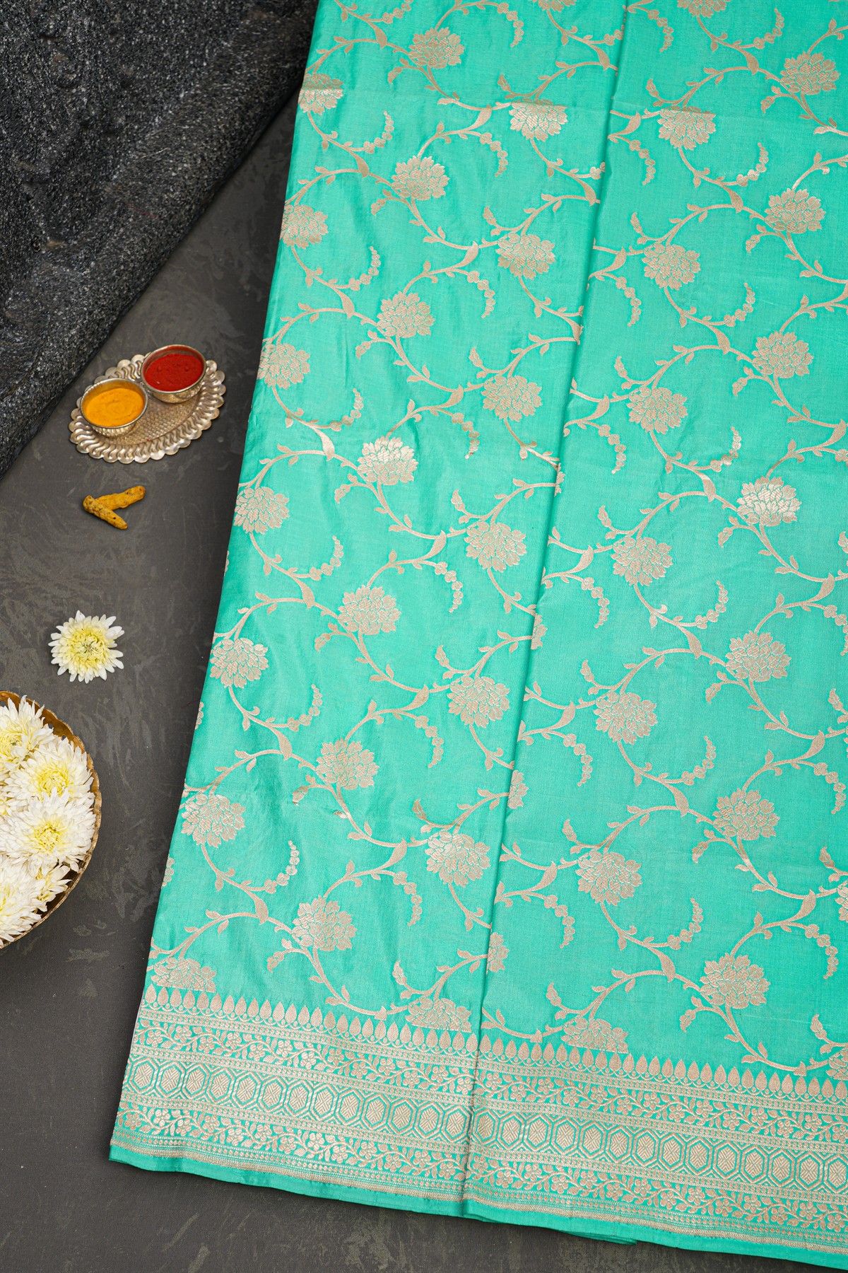 Banarasi Silk Sea Green Saree
