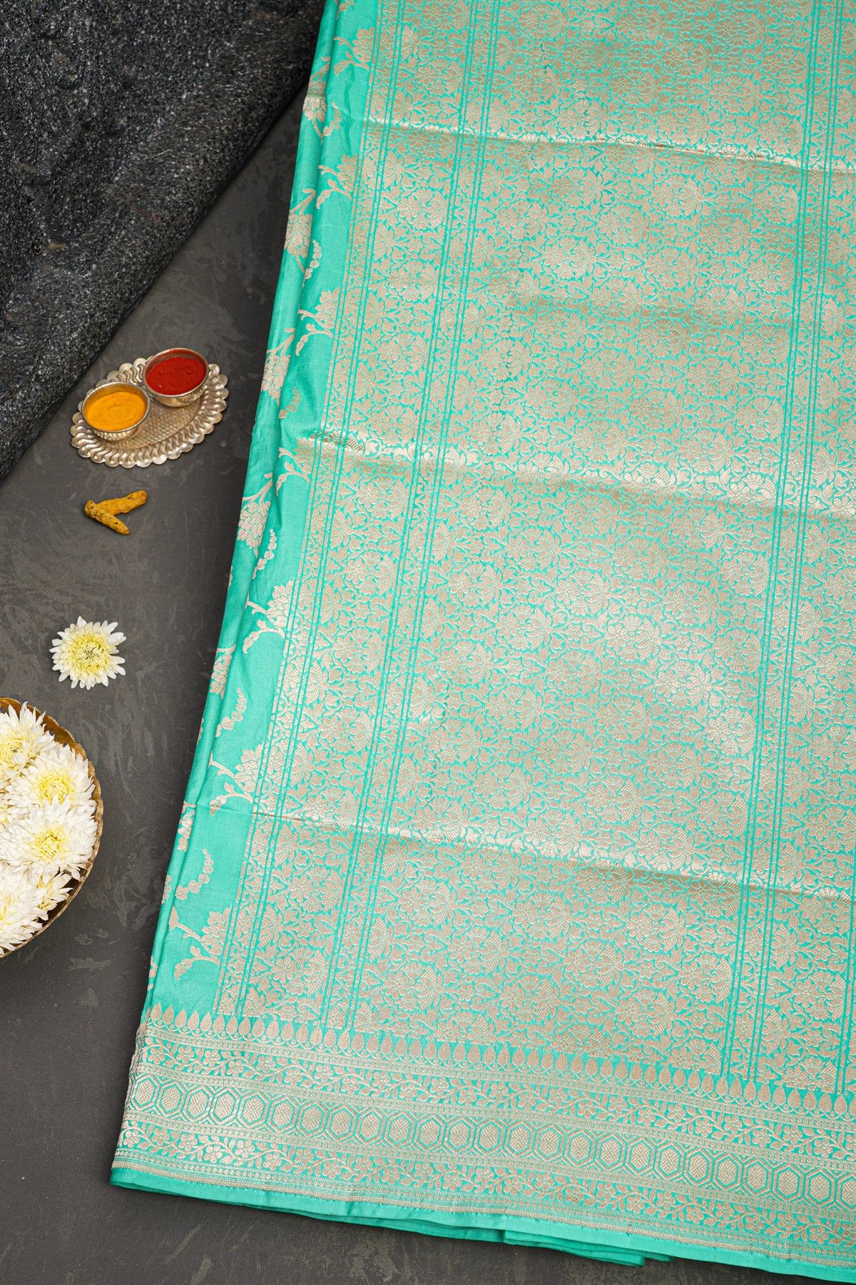 Banarasi Silk Sea Green Saree